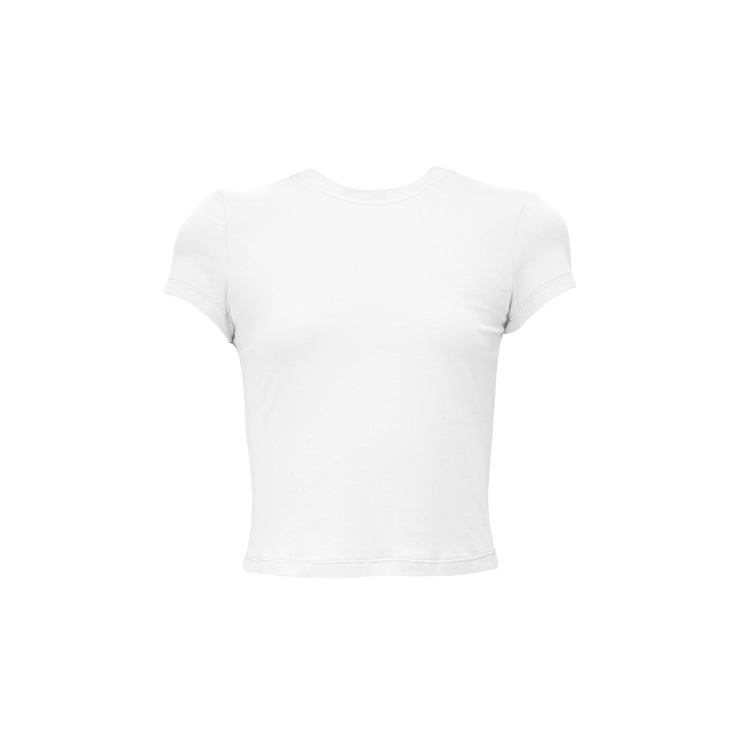 Northbutsouth Short Sleeve Crop T-Shirt Classic Round Neck High Stretch Slim Fit Basic Tee Multi Colors MISSTT