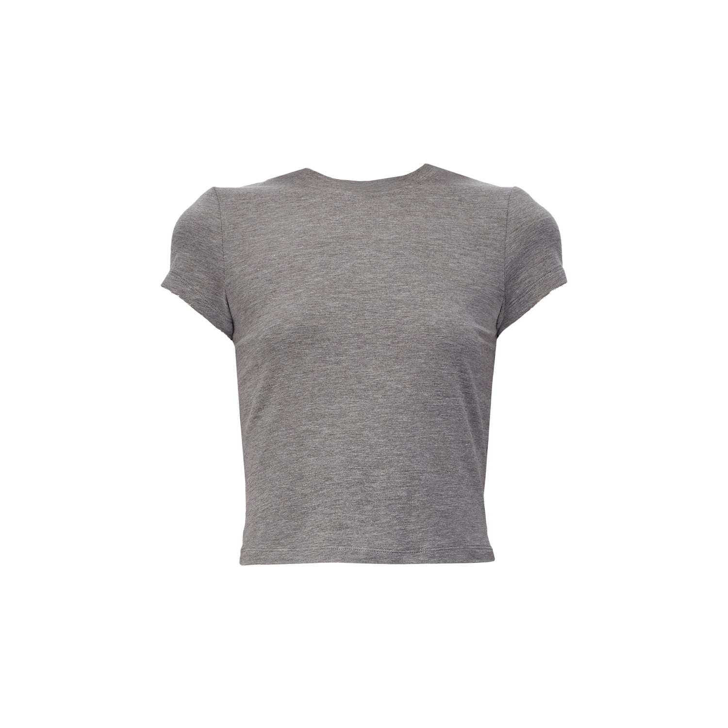 Northbutsouth Short Sleeve Crop T-Shirt Classic Round Neck High Stretch Slim Fit Basic Tee Multi Colors MISSTT