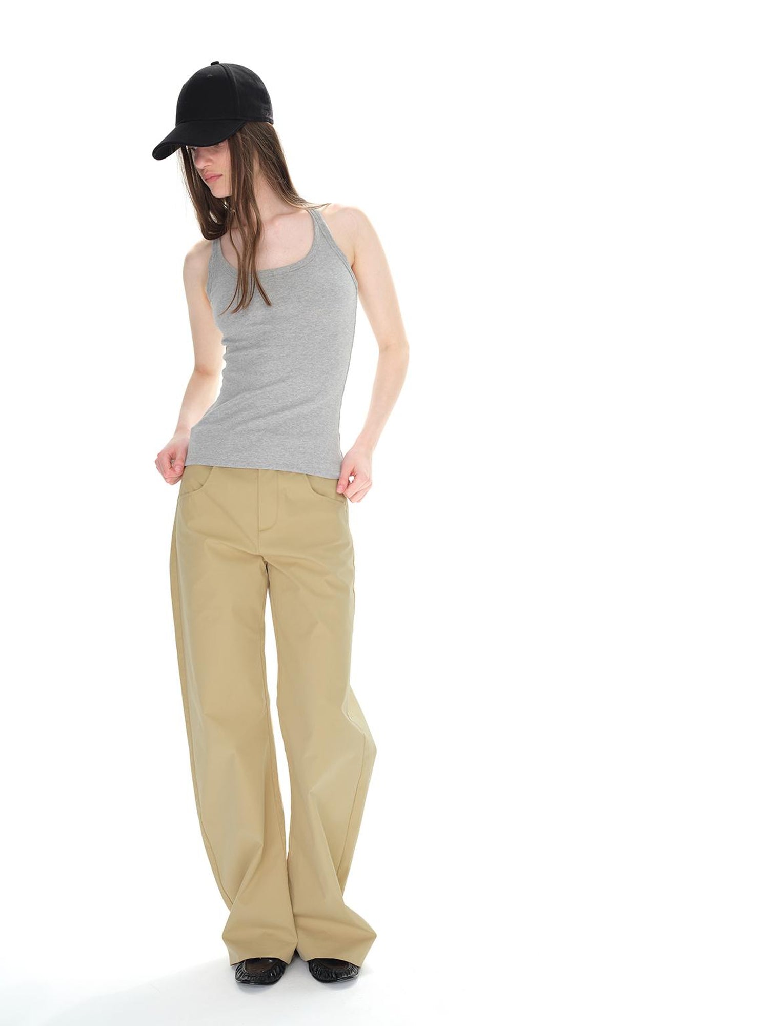 Northbutsouth Sleeveless Slim Fit Long Ribbed Tank Top