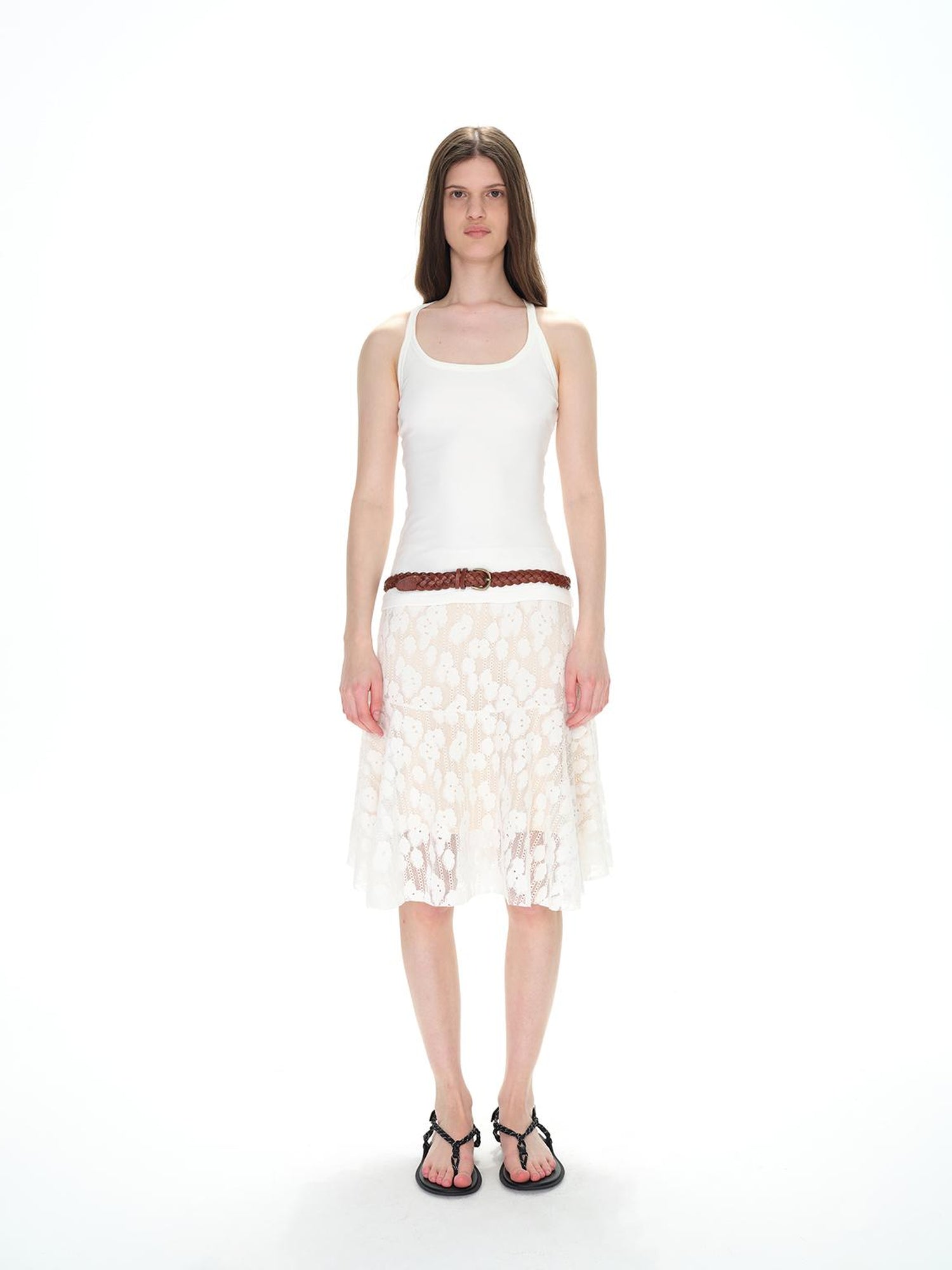 Northbutsouth Sleeveless Slim Fit Long Ribbed Tank Top