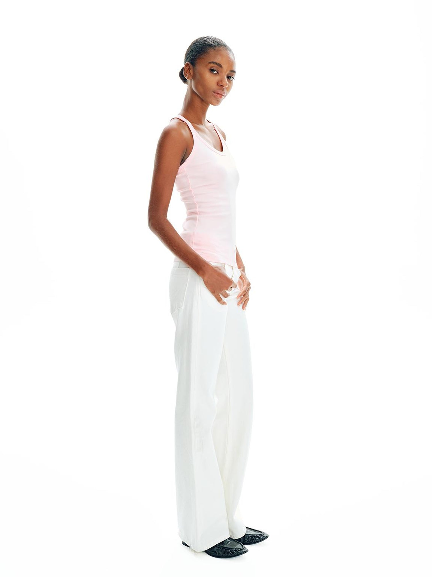 Northbutsouth Sleeveless Slim Fit Long Ribbed Tank Top