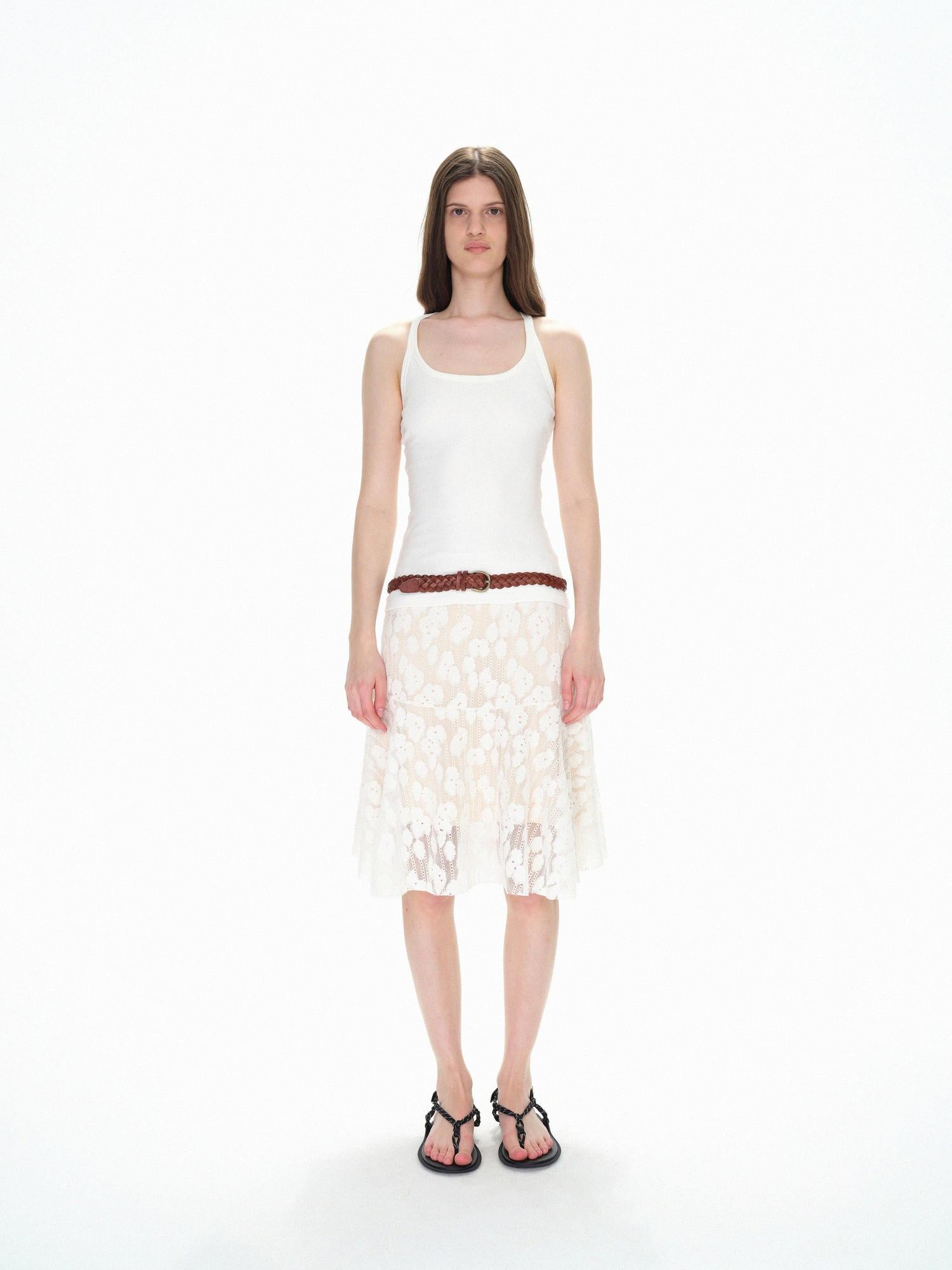 Northbutsouth Sleeveless Slim Fit Long Ribbed Tank Top