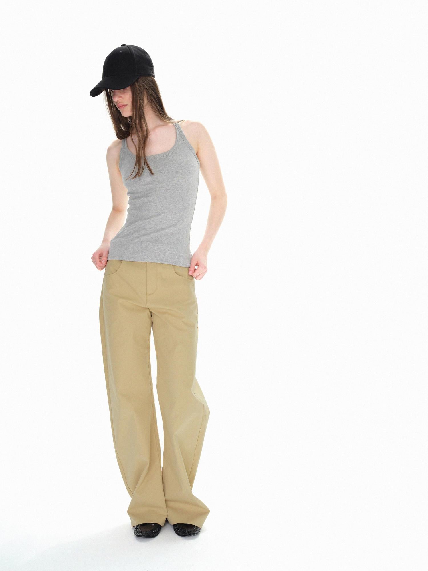 Northbutsouth Sleeveless Slim Fit Long Ribbed Tank Top