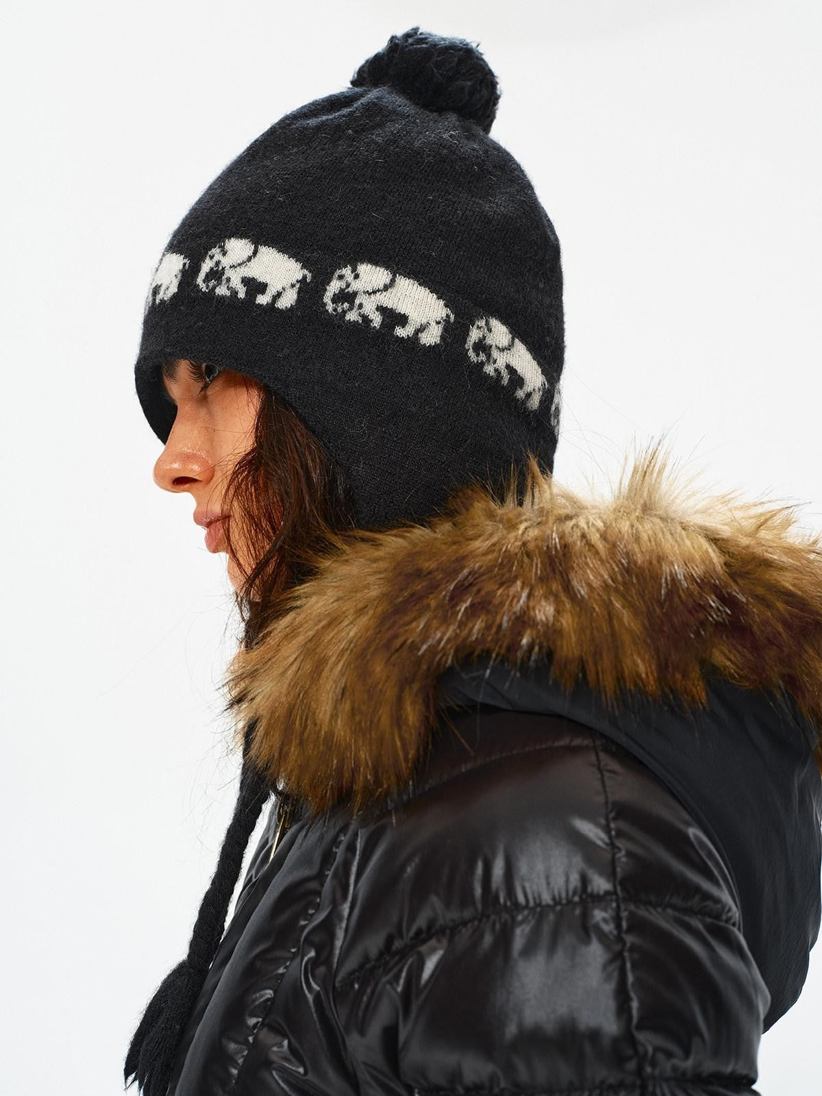 Northbutsouth Slim Fit Hooded Aviator Fur Collar Women&