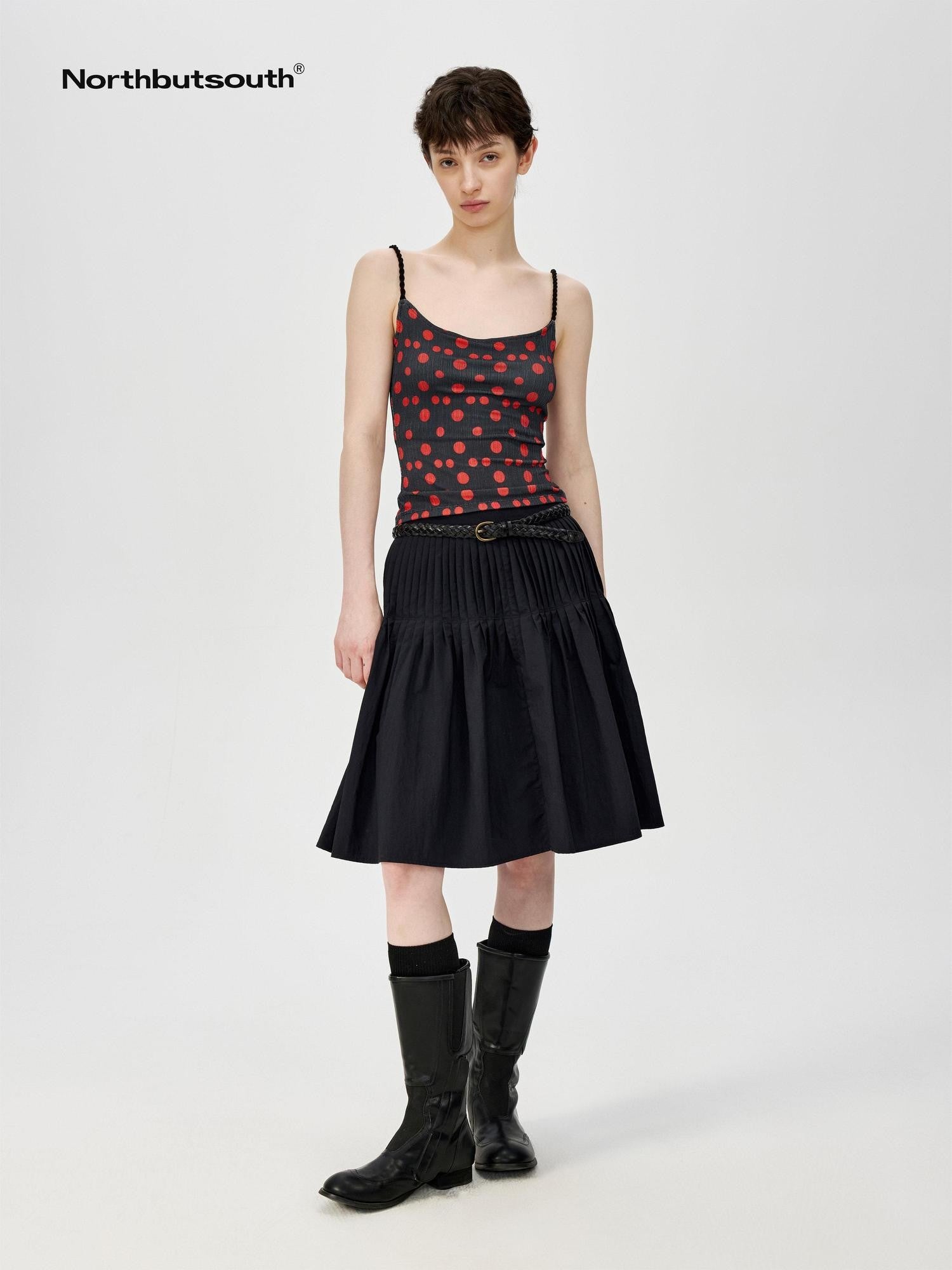 Northbutsouth Small Polka Dot Striped Textured Slim Fit Women&