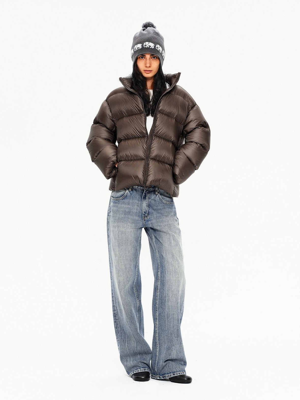 Northbutsouth Stand Collar Lightweight Fluffy Women&