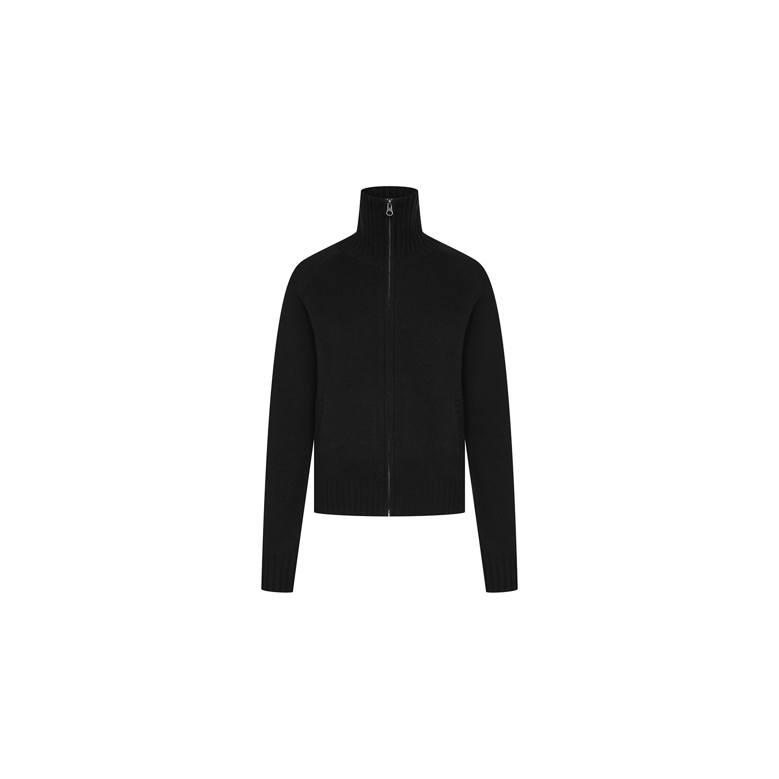 Northbutsouth Stand Collar Zip Up Knit Jacket With Pockets MISSTT