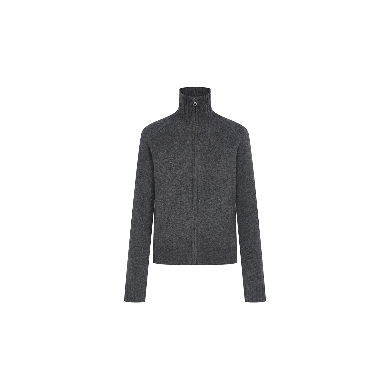 Northbutsouth Stand Collar Zip Up Knit Jacket With Pockets MISSTT