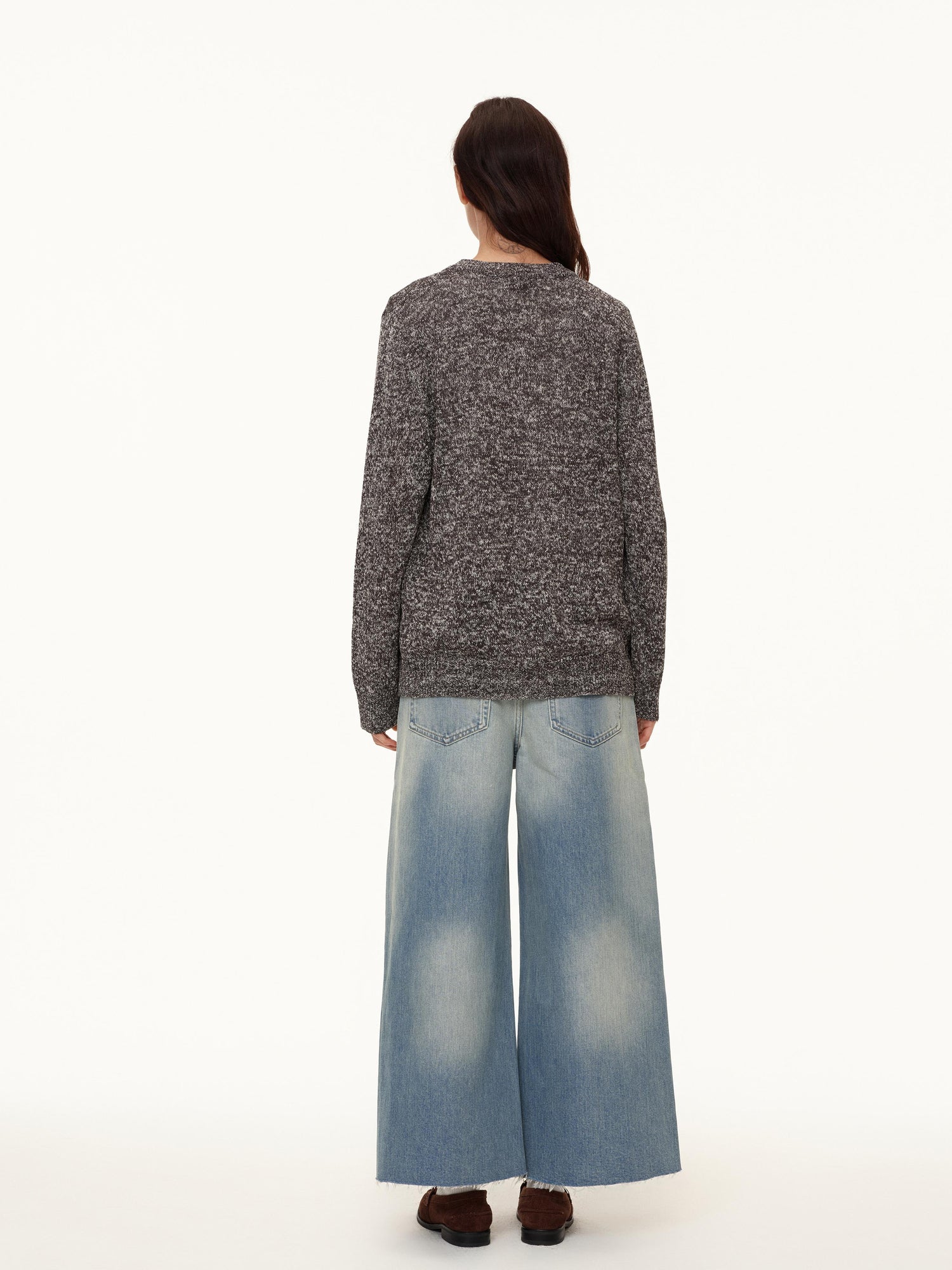 Northbutsouth Stonewashed Frayed Hem Straight Leg Jeans