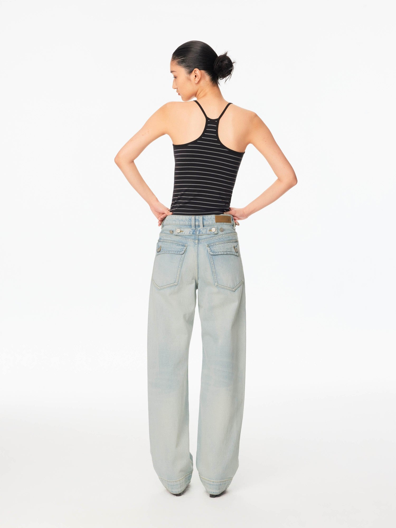 Northbutsouth Striped U Neck Racerback Slim Fit Women&