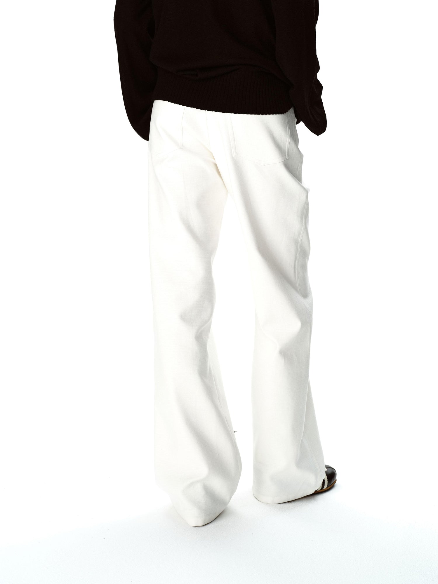 Northbutsouth Textured Bamboo Cotton Relaxed Fit Low Waist Trousers