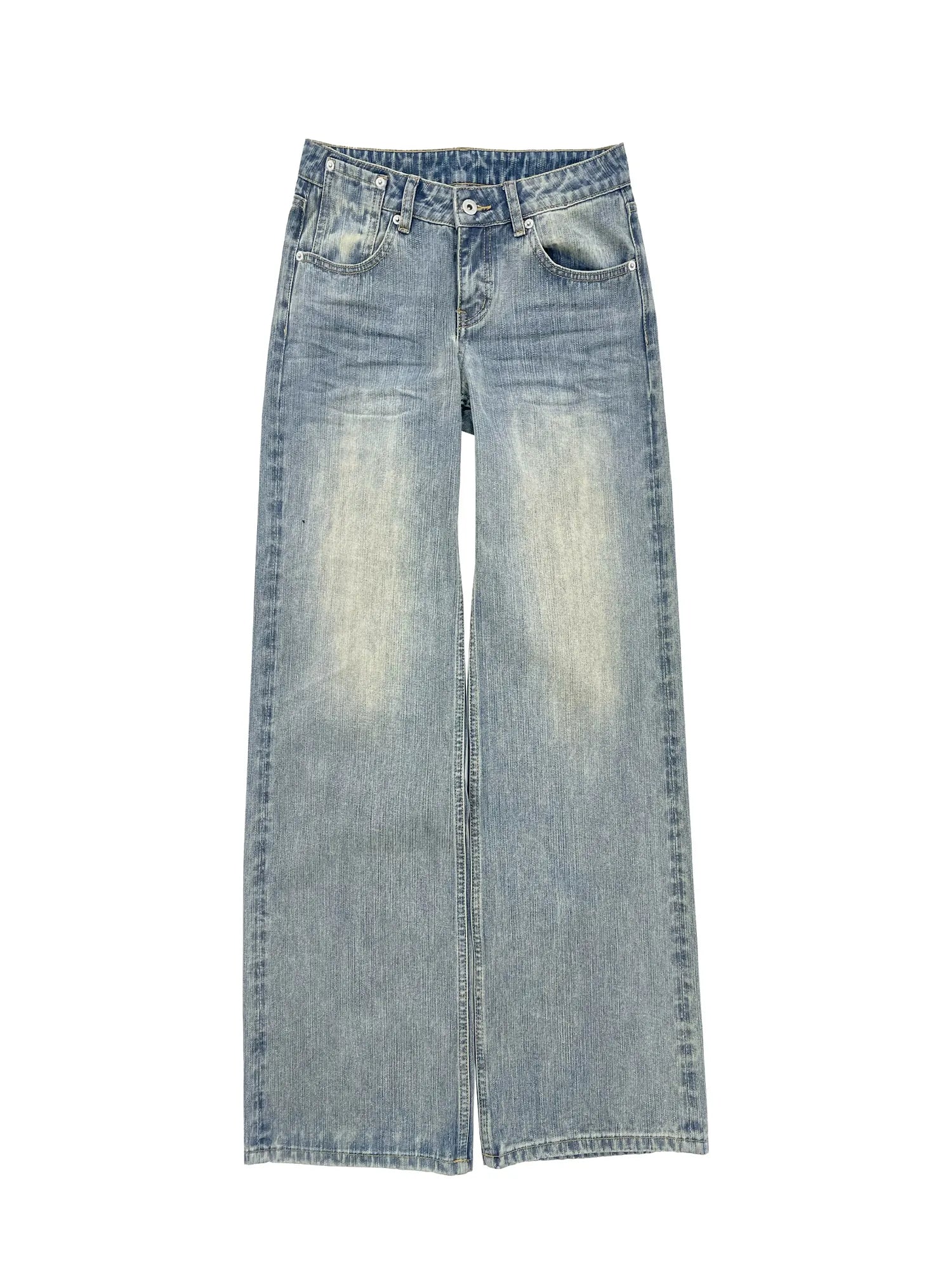 Textured Crease Low Rise Relaxed Jeans