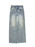 Textured Crease Low Rise Relaxed Jeans