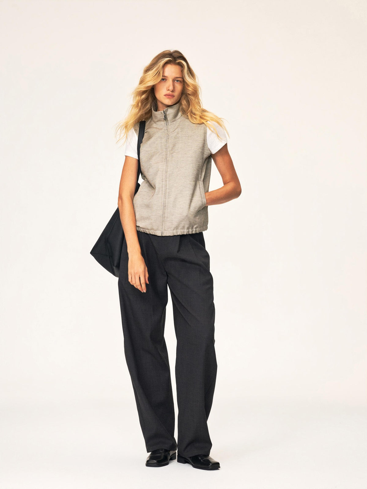 Northbutsouth Textured Print Double Pleated Mid Low Rise Women&