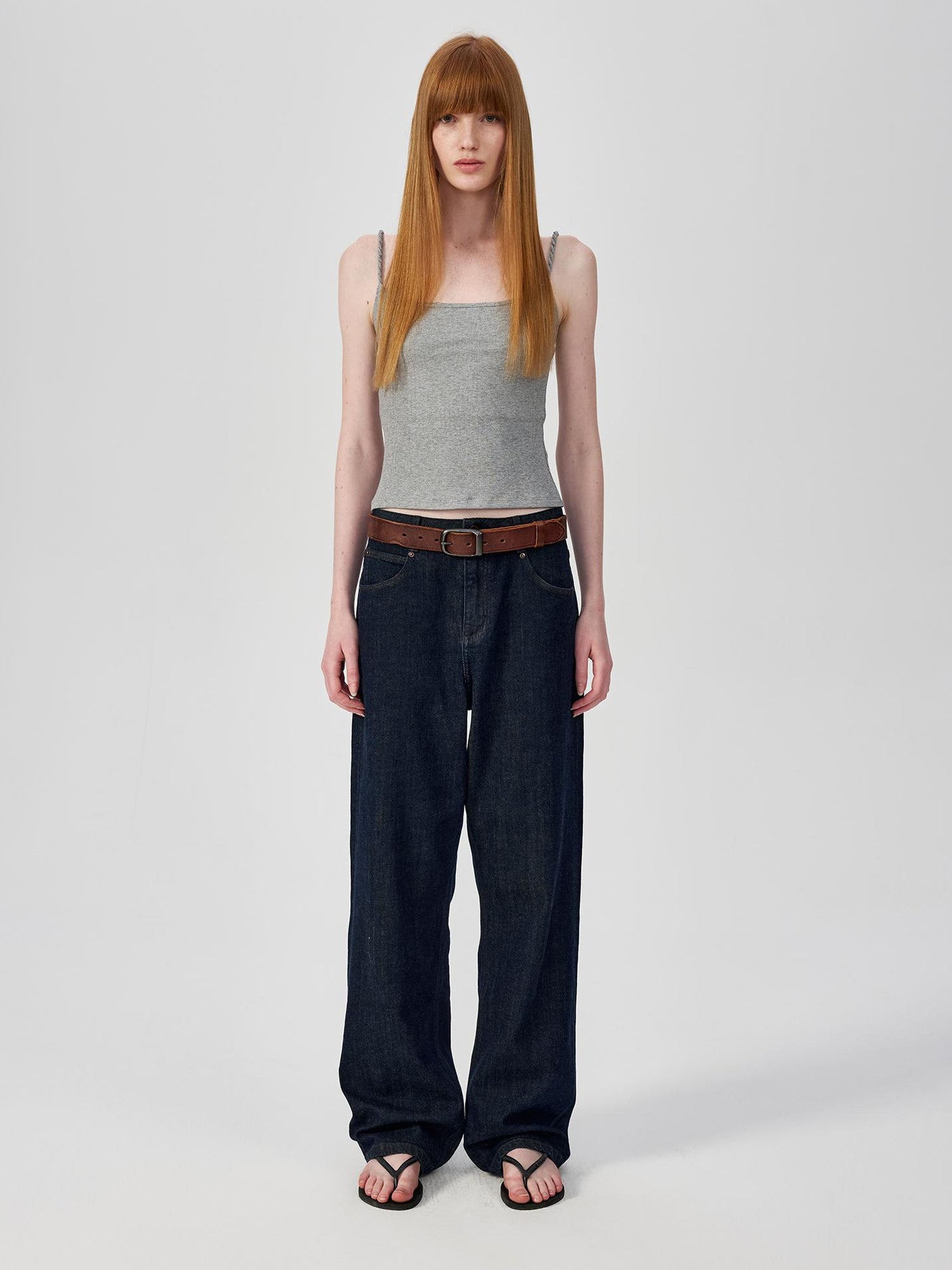 Northbutsouth Textured Ribbed Slim Fit Camisole V-neck