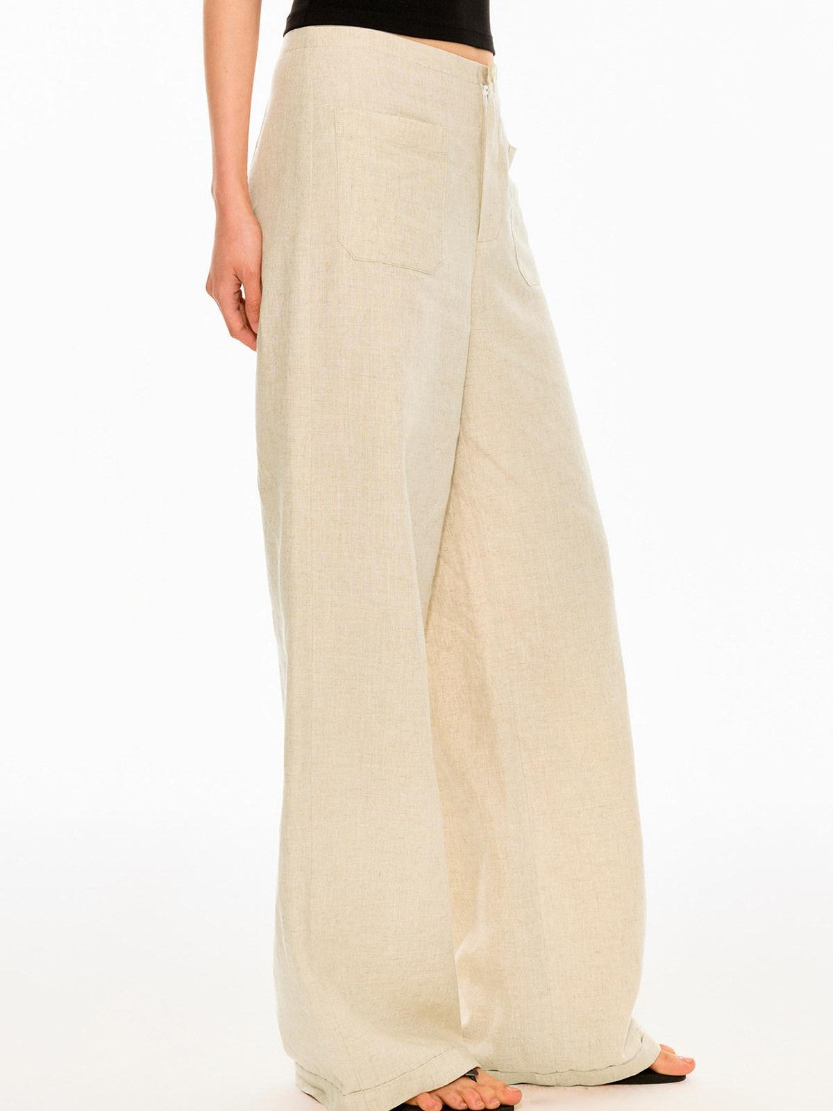 Northbutsouth Textured Waistless Mid Low Rise Square Pocket Women&