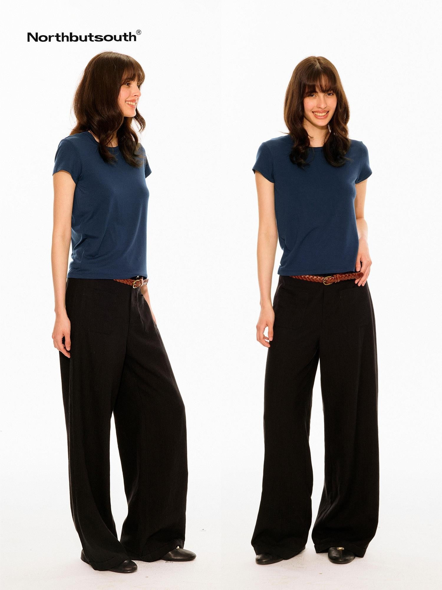 Northbutsouth Textured Waistless Mid Low Rise Square Pocket Women&
