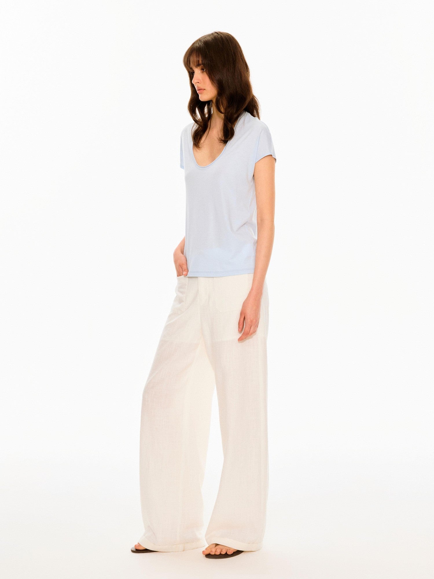 Northbutsouth Textured Waistless Mid Low Rise Square Pocket Women&