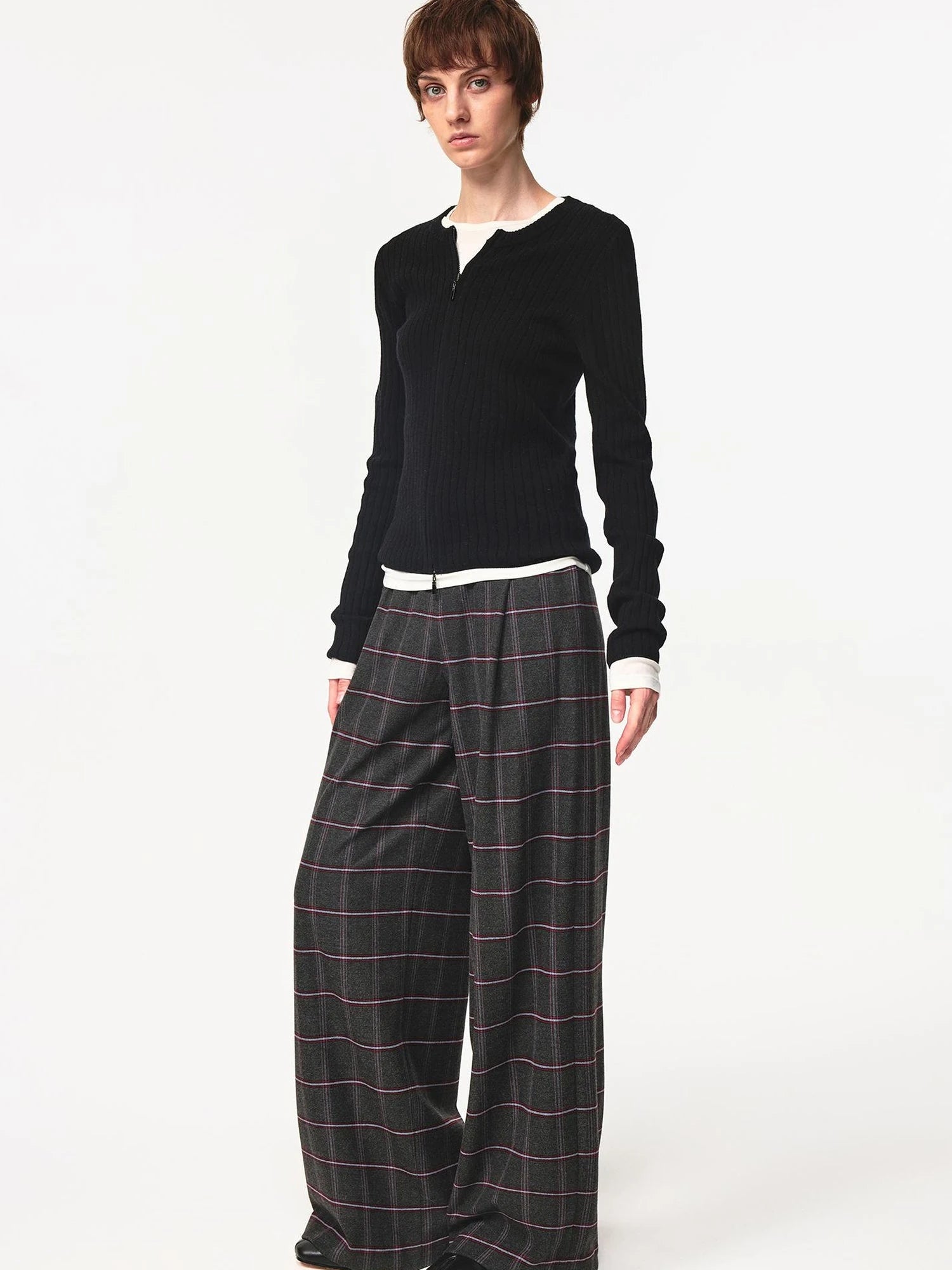 Thermo Soft Merino Cashmere Ribbed Dual Zip Cardigan