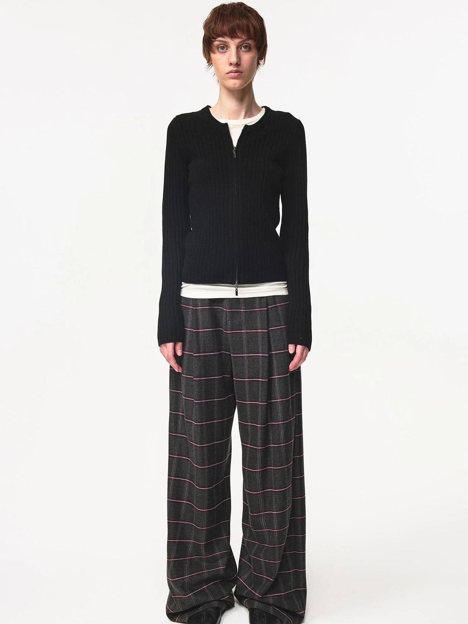 Thermo Soft Merino Cashmere Ribbed Dual Zip Cardigan