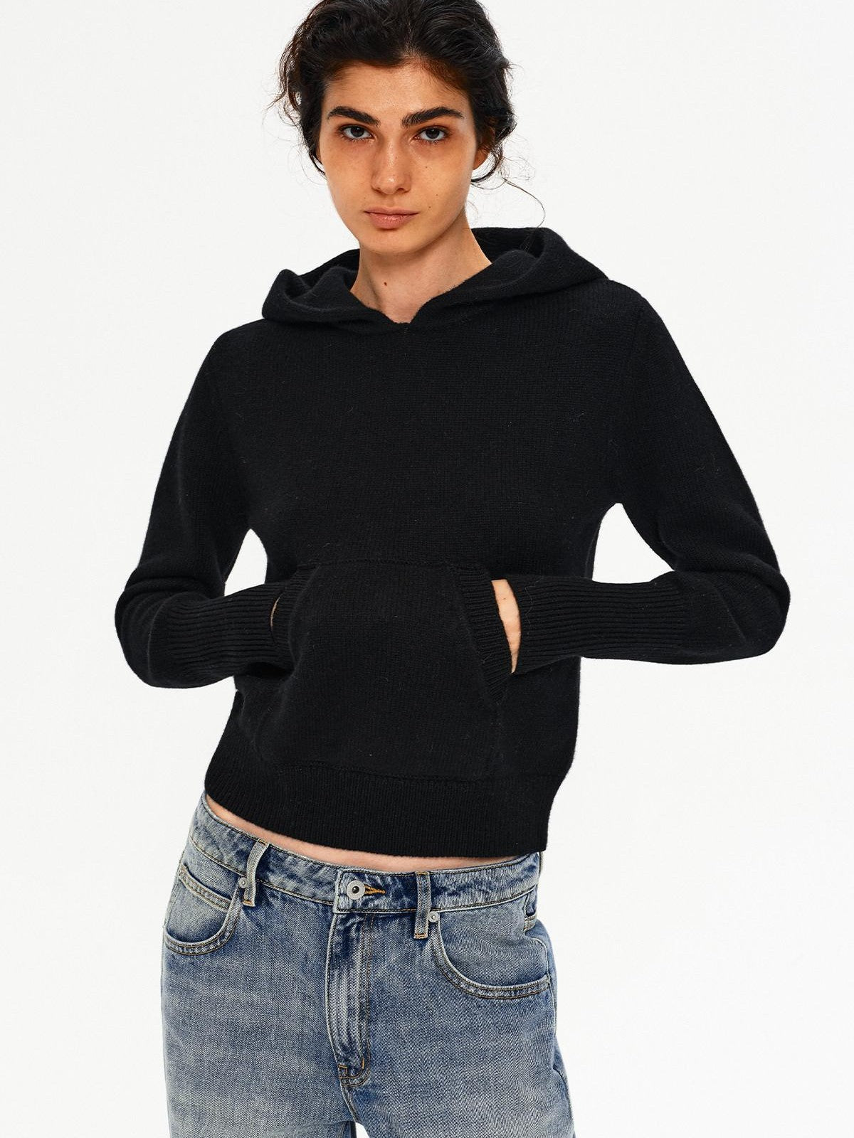 Northbutsouth Three Color Hooded Knit Pullover Women&