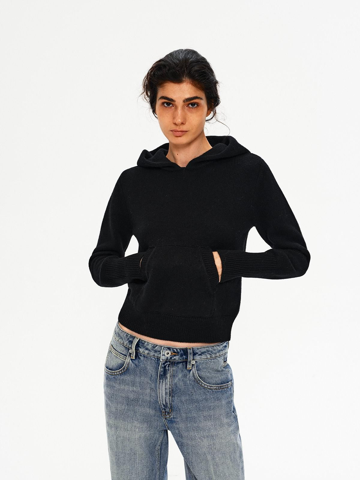 Northbutsouth Three Color Hooded Knit Pullover Women&