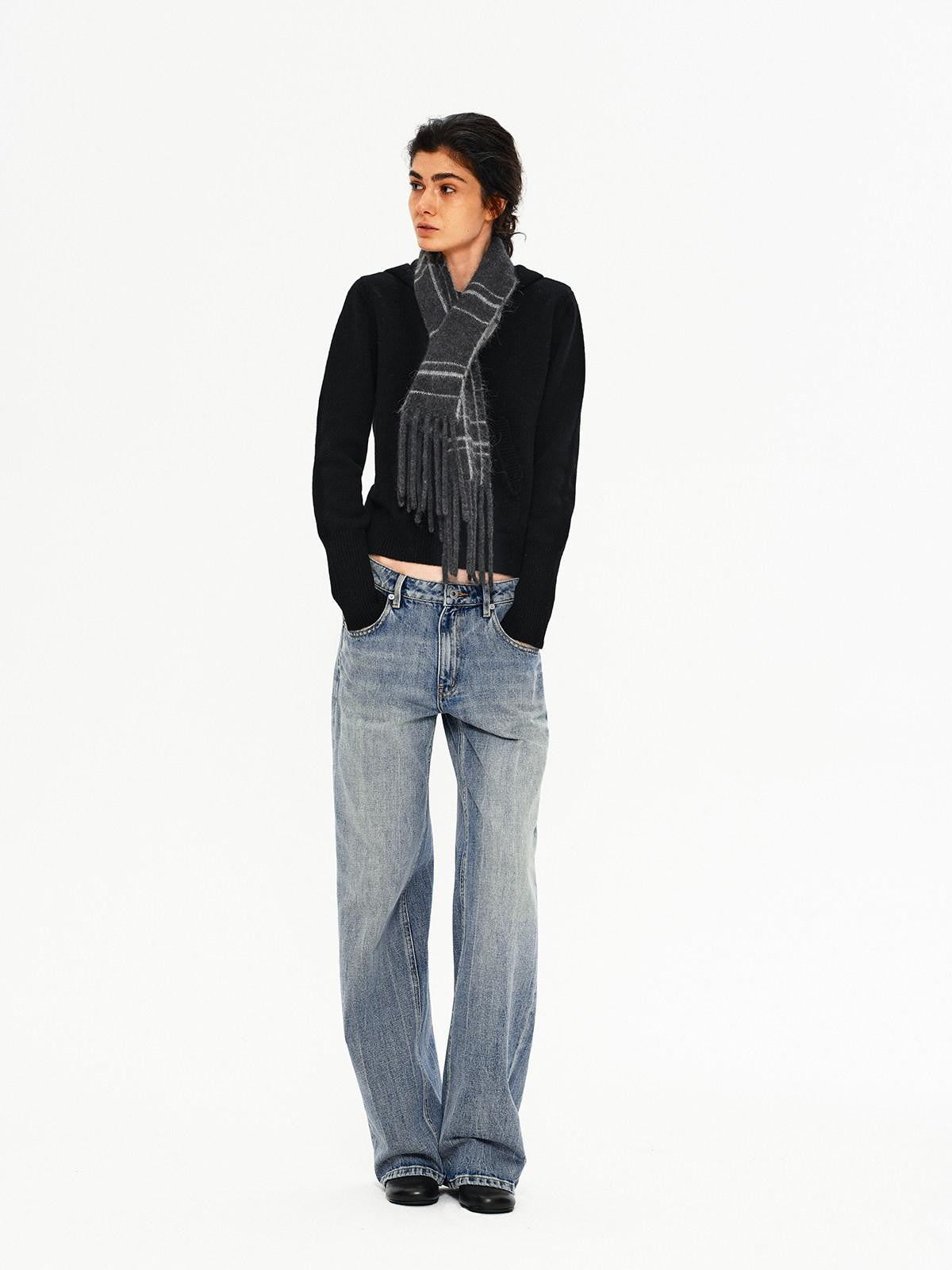 Northbutsouth Three Color Hooded Knit Pullover Women&
