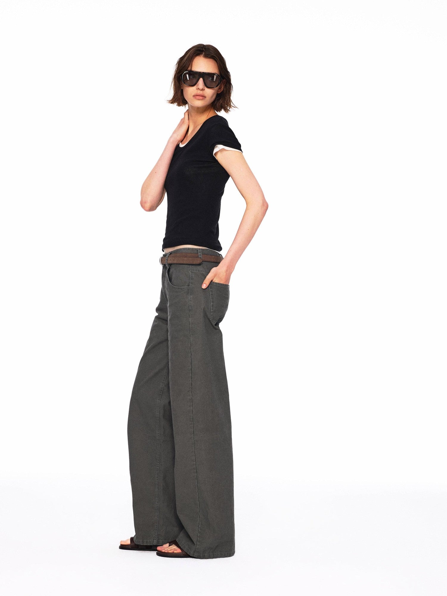 Northbutsouth Three Color Layered U Neck Slim Women&