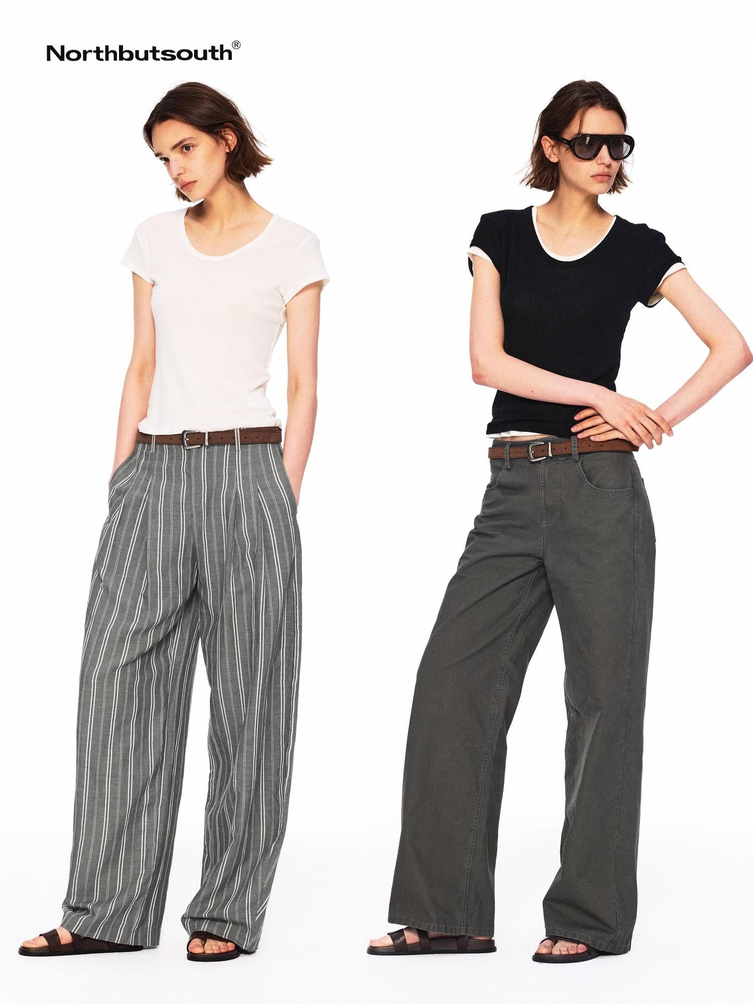 Northbutsouth Three Color Layered U Neck Slim Women&