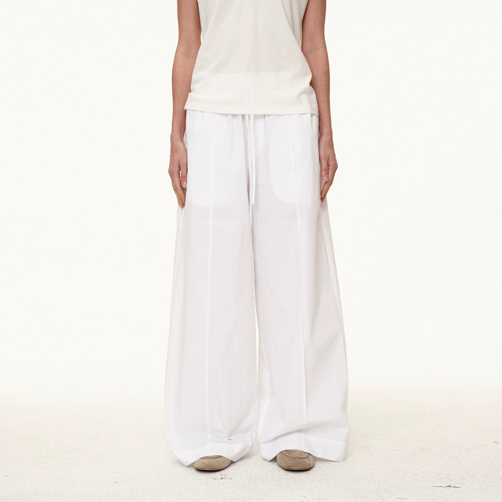 Northbutsouth Three Color Pleated Elastic Waist Wide Leg Pants MISSTT