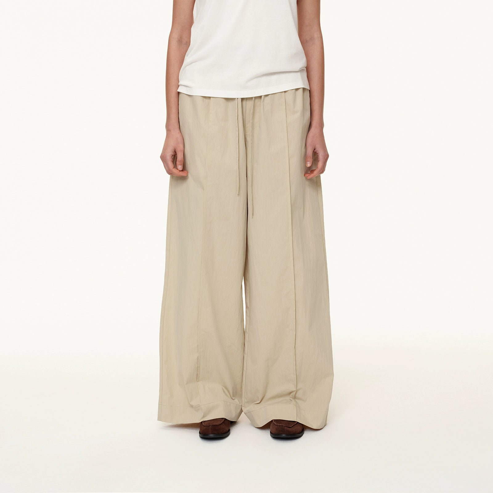 Northbutsouth Three Color Pleated Elastic Waist Wide Leg Pants MISSTT