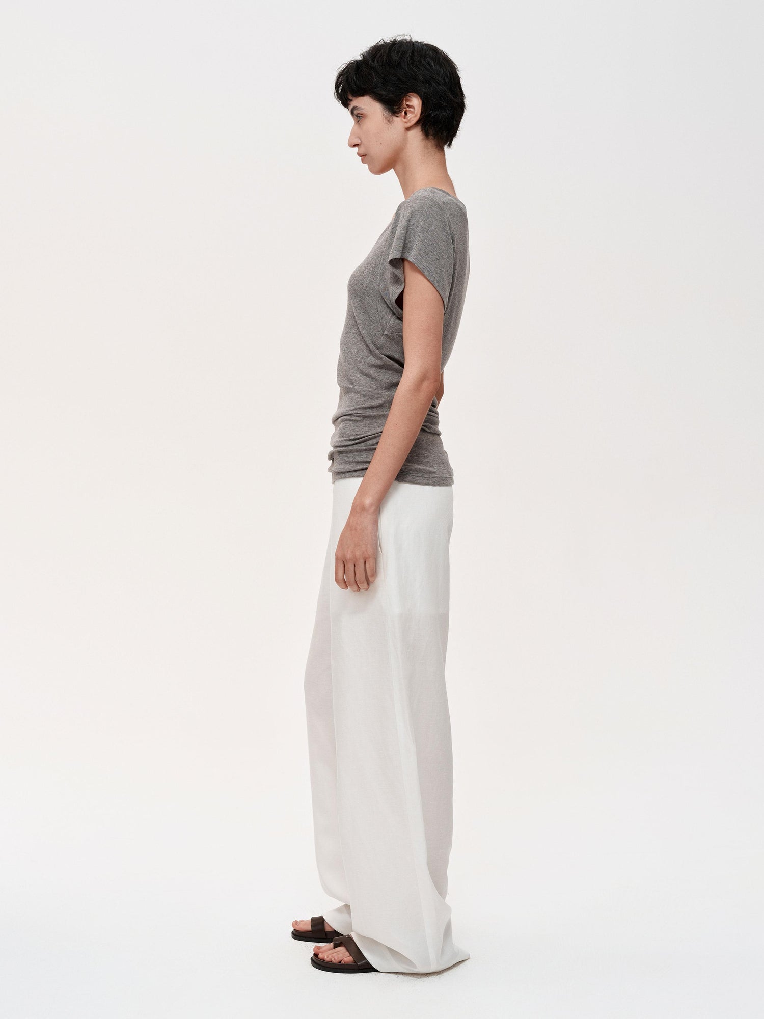 Northbutsouth Three Tone Classic V-neck Stacked T-shirt Dress