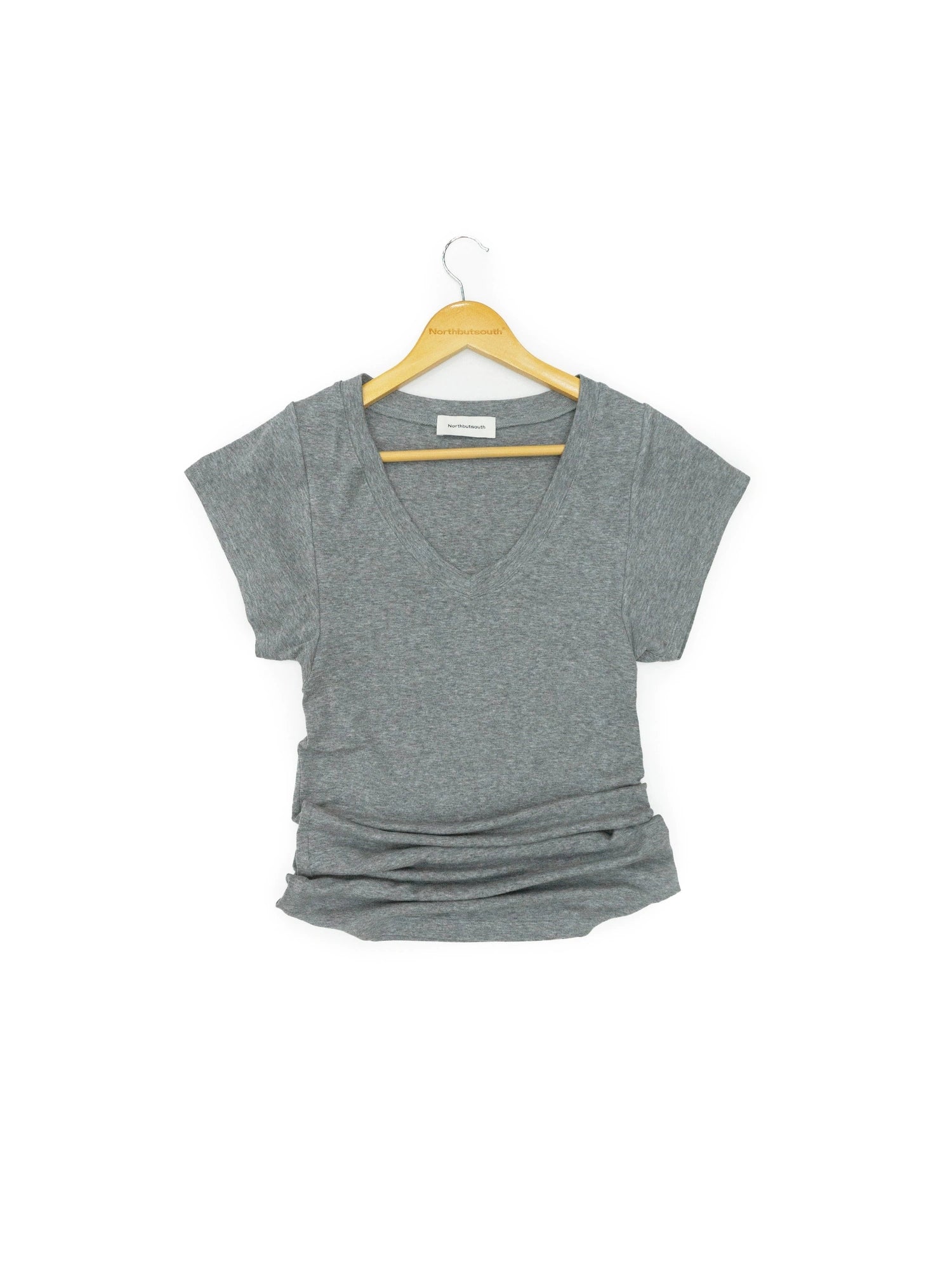 Three Tone Classic V-neck Stacked T-shirt Dress