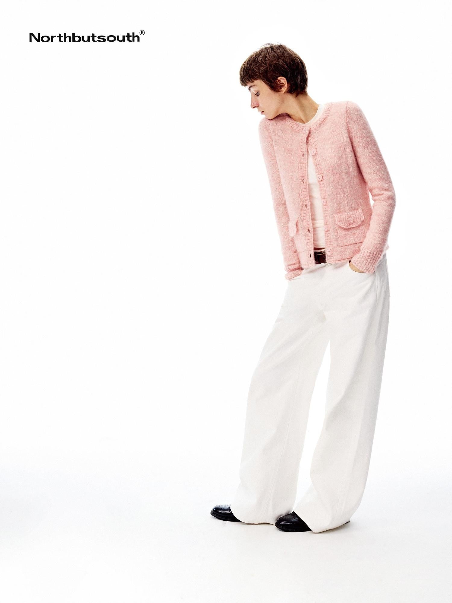 Northbutsouth Tri Color Round Neck Knit Single Row Women&