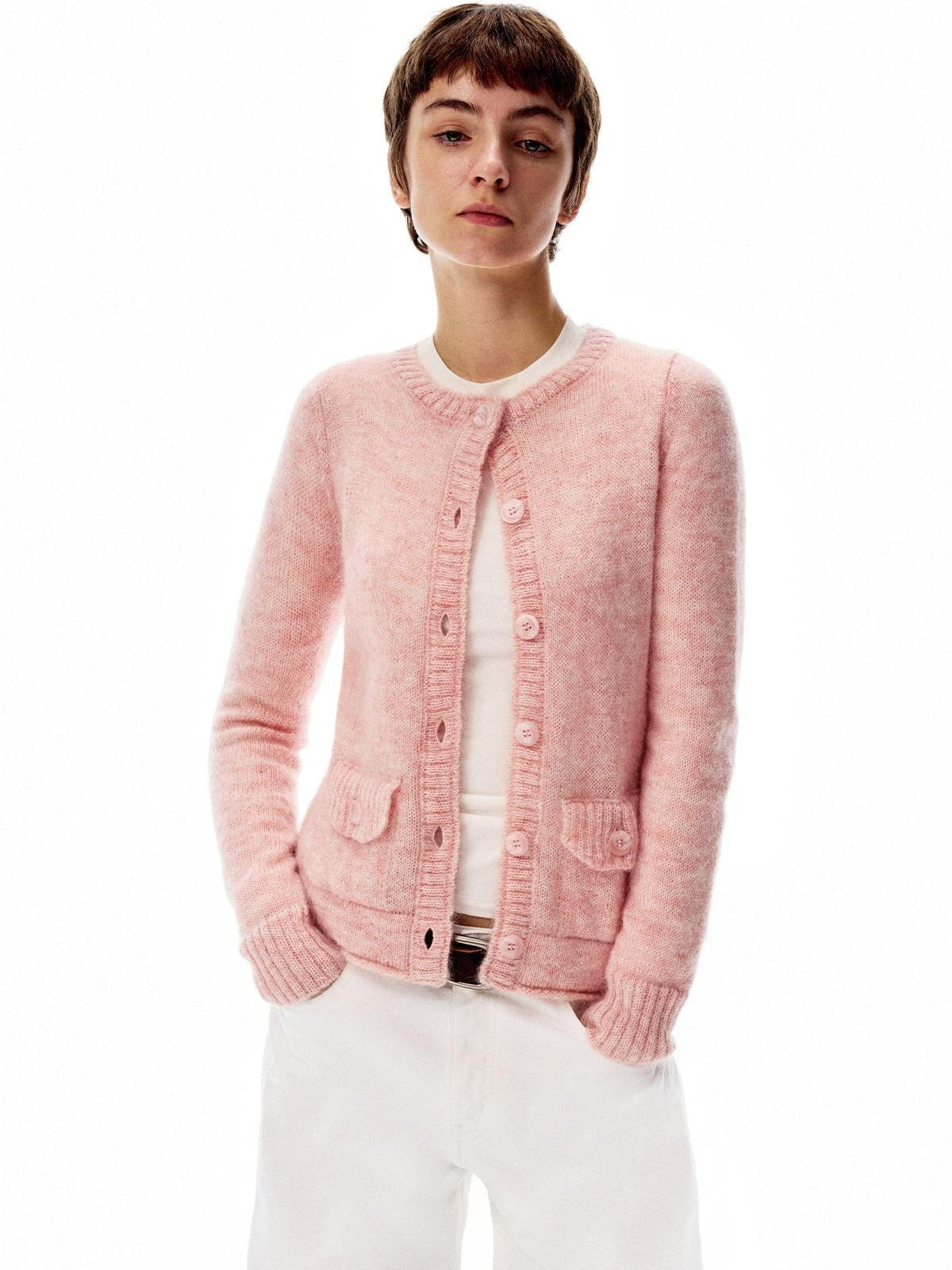 Northbutsouth Tri Color Round Neck Knit Single Row Women&