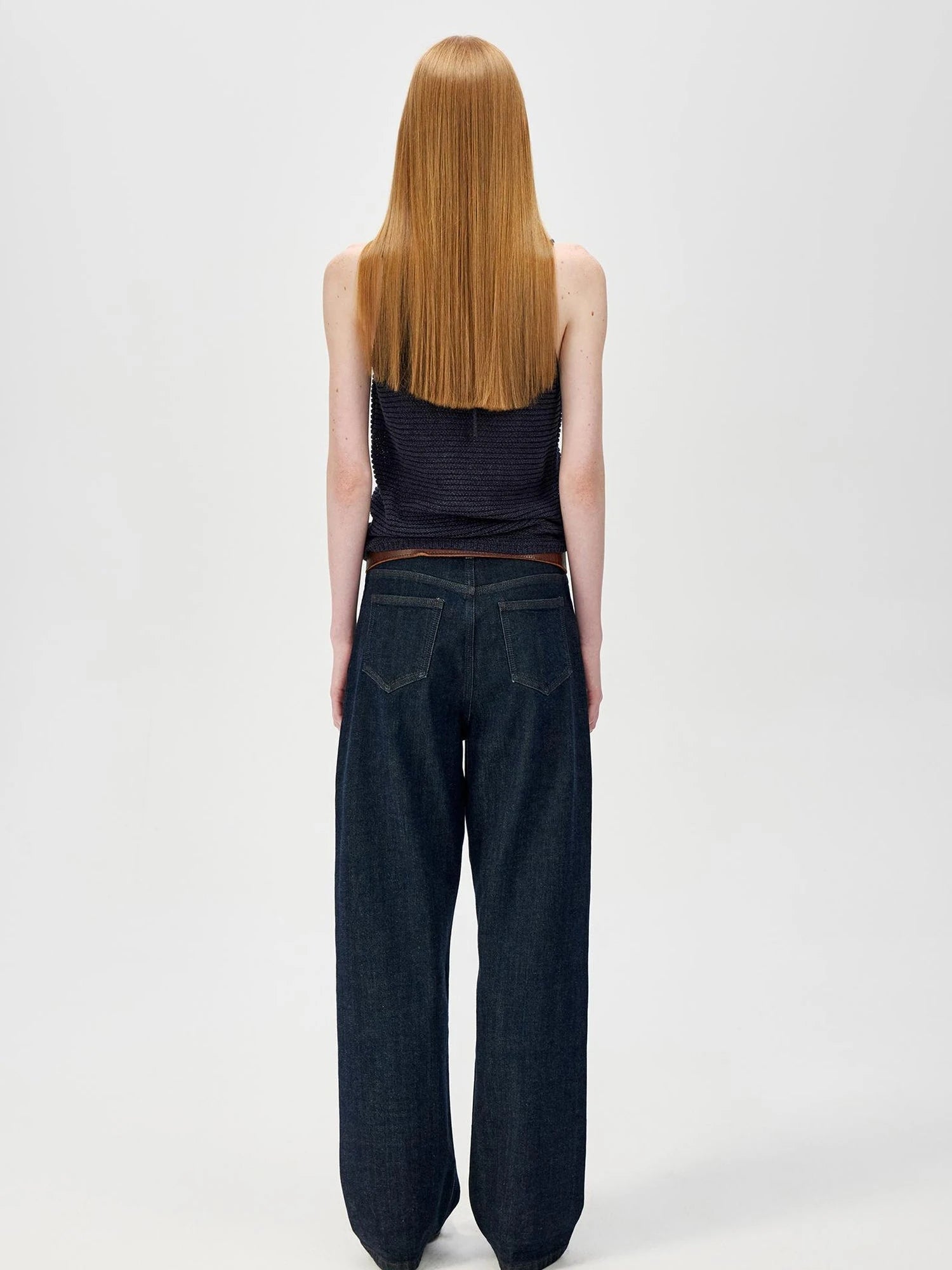 Tricolor Knit Textured U Neck Vest