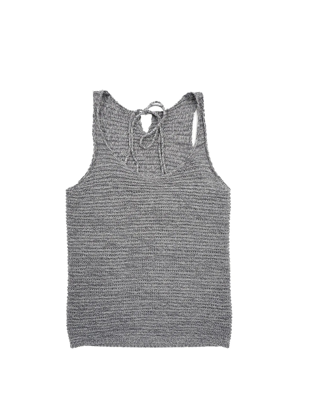 Tricolor Knit Textured U Neck Vest