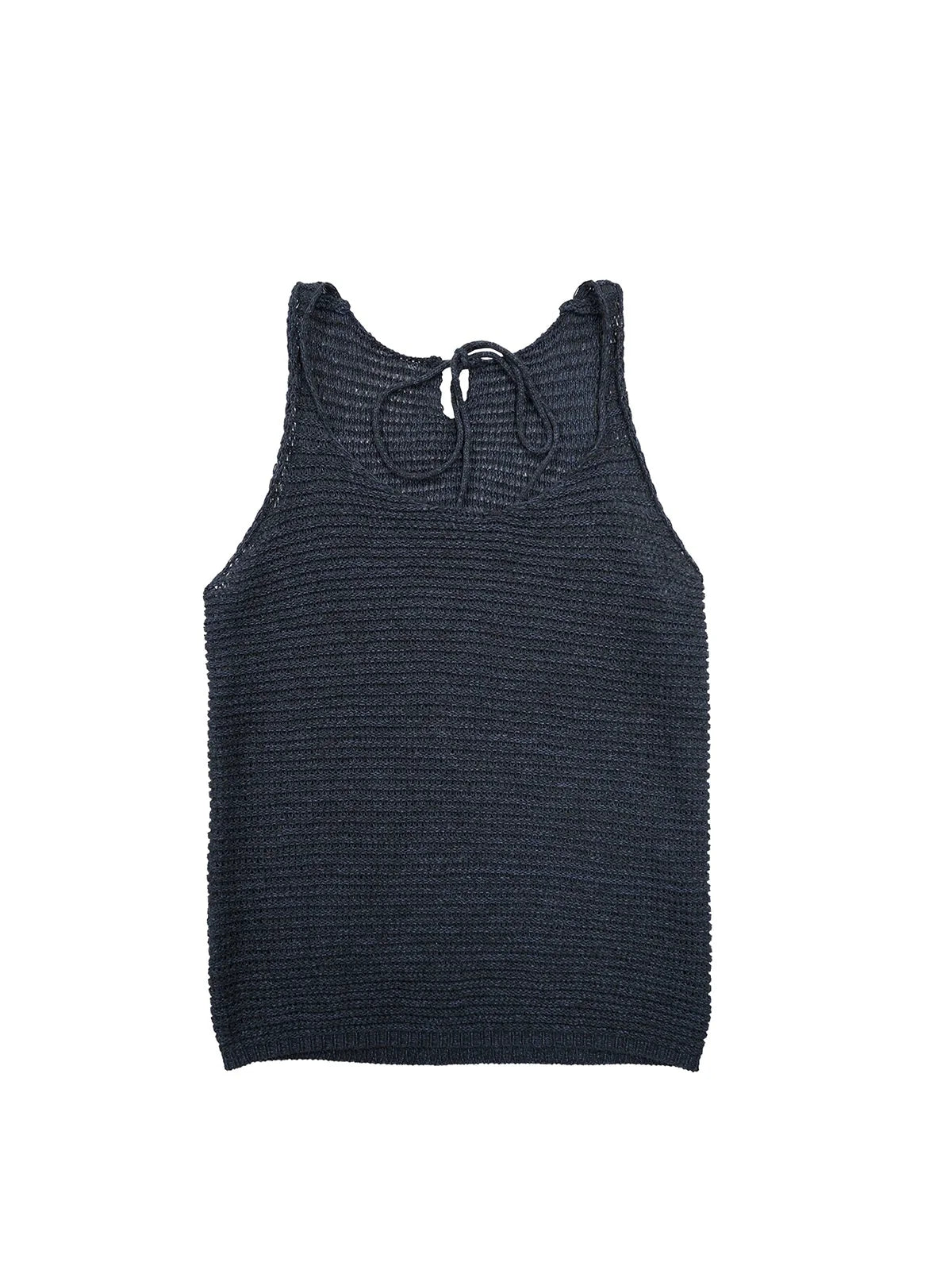 Tricolor Knit Textured U Neck Vest