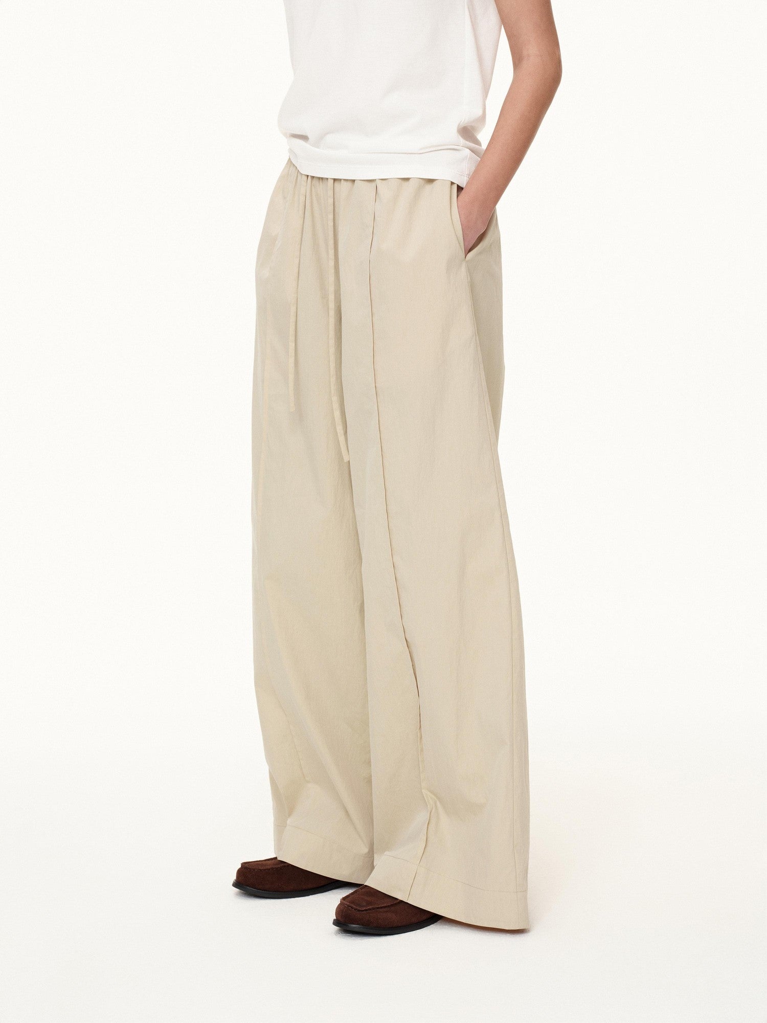 Northbutsouth Tricolor Pleated Elastic Waist Casual Women&