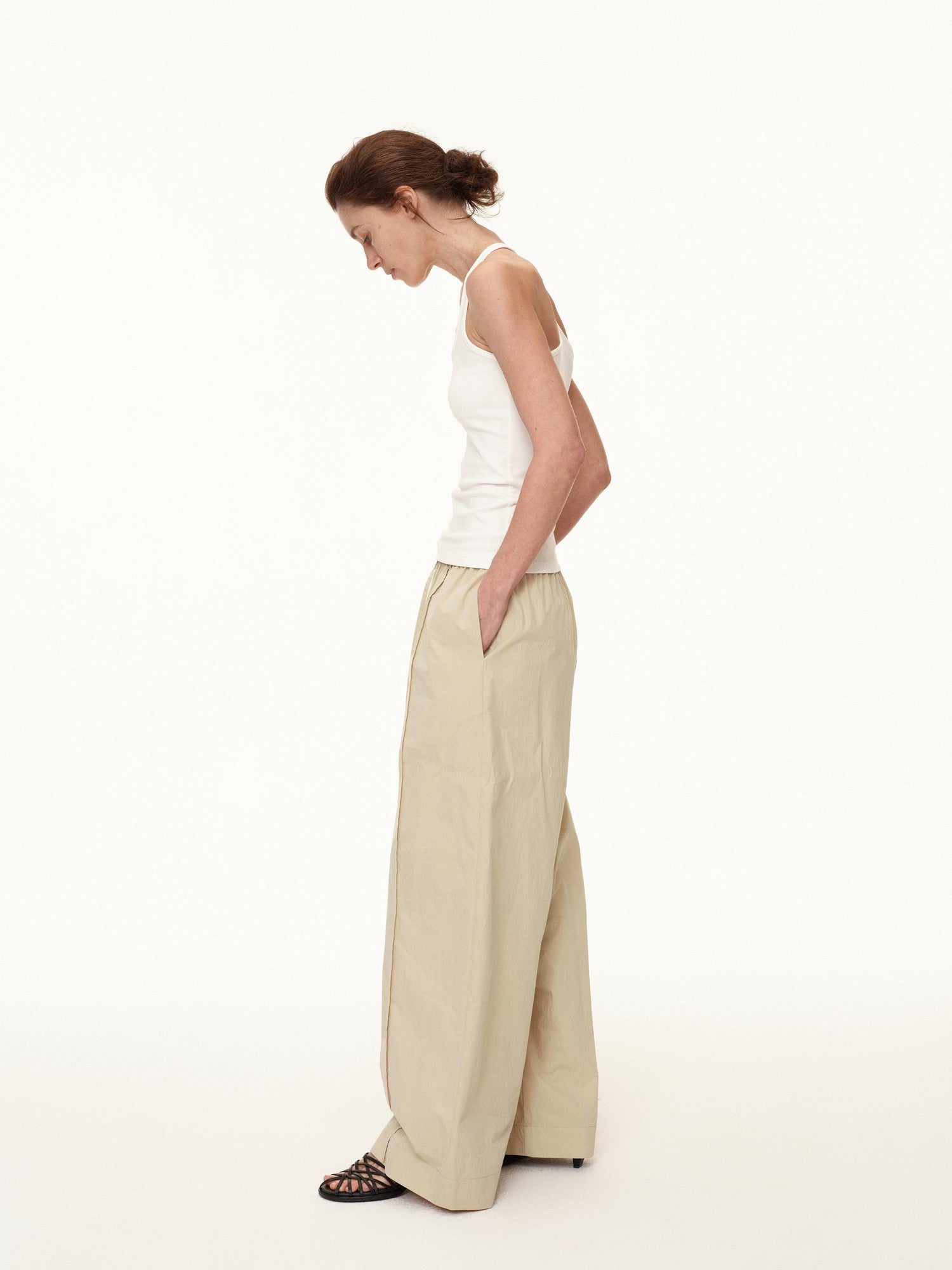 Northbutsouth Tricolor Pleated Elastic Waist Casual Women&