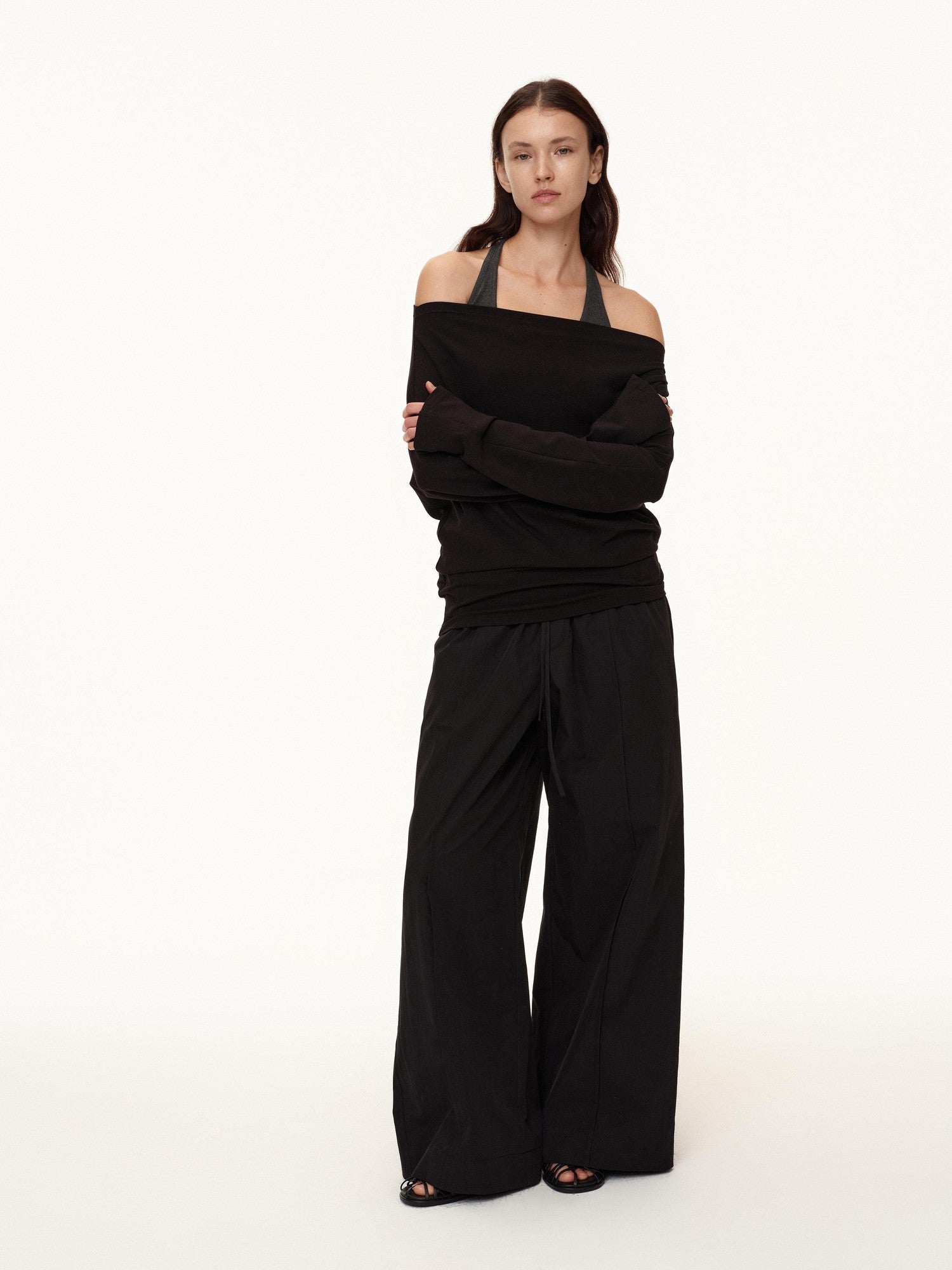 Northbutsouth Tricolor Pleated Elastic Waist Casual Women&