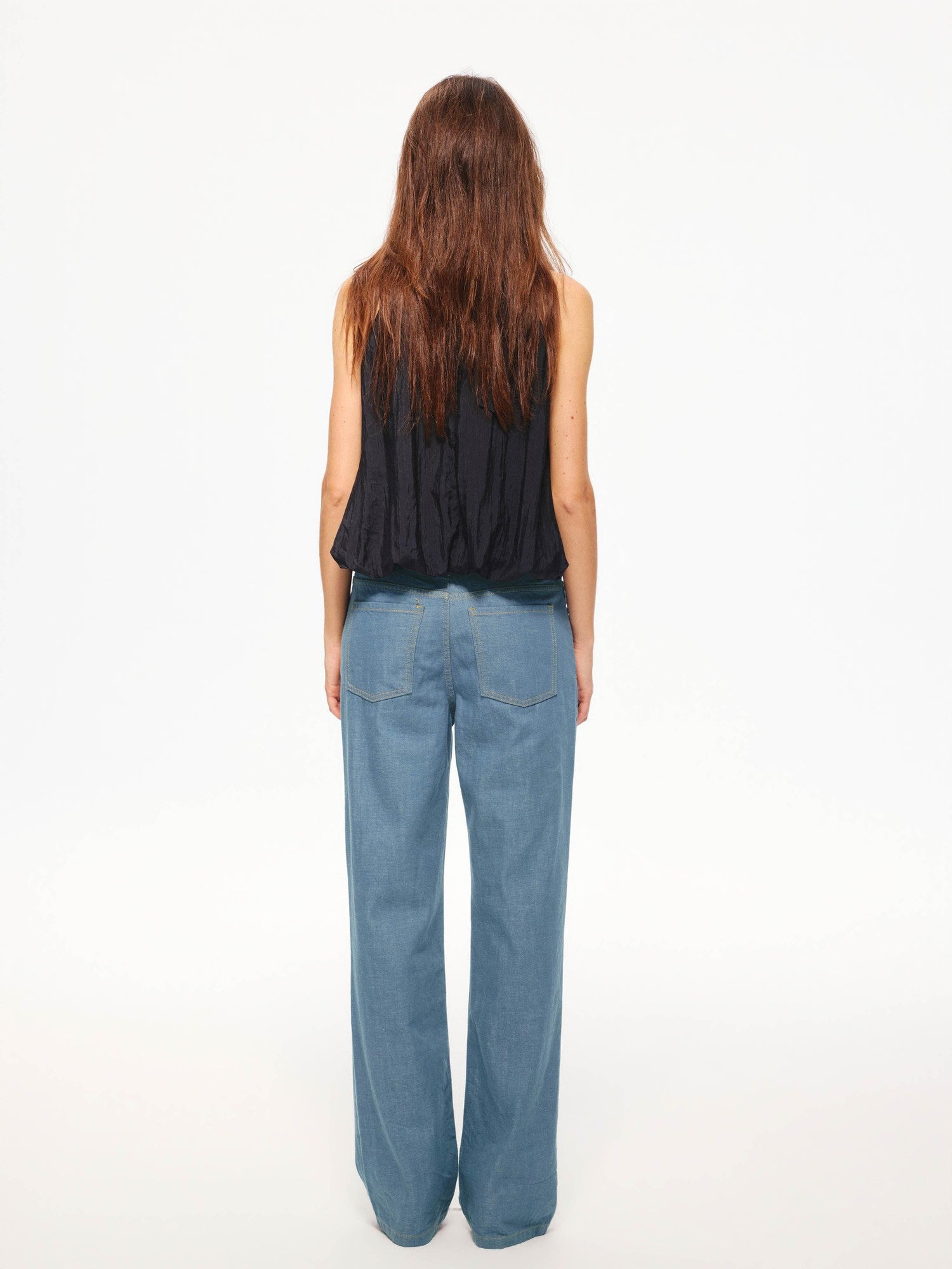 Northbutsouth Tricolor Textured Puff Tie Neck Women&