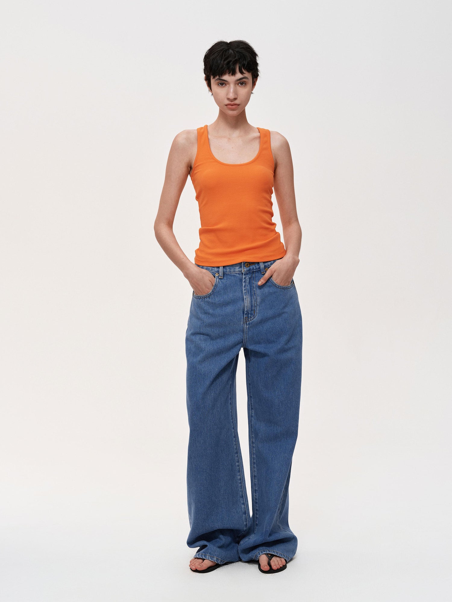 Northbutsouth U-Neck Slim Fit Ribbed Tank Top