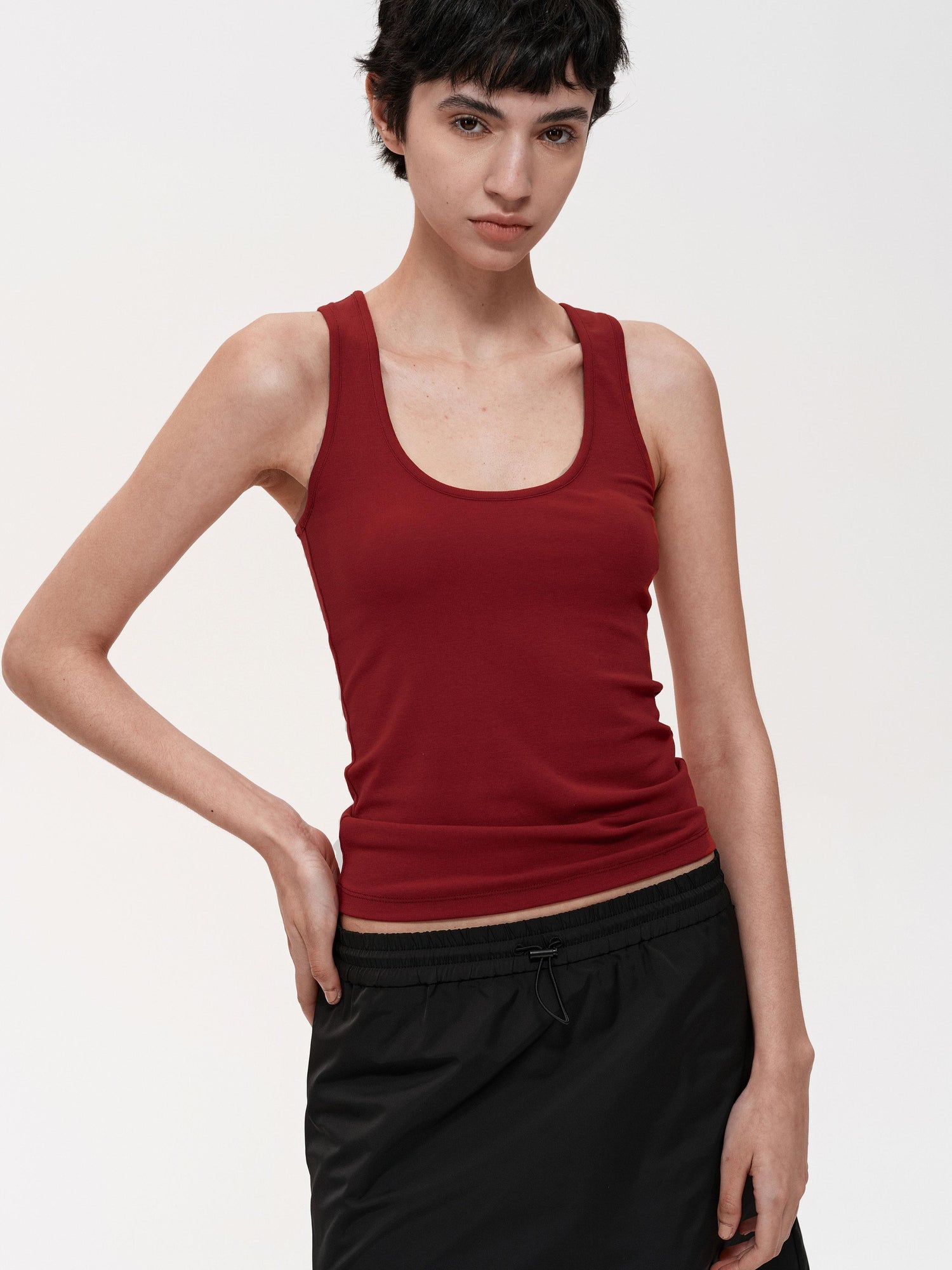 Northbutsouth U-Neck Slim Fit Ribbed Tank Top