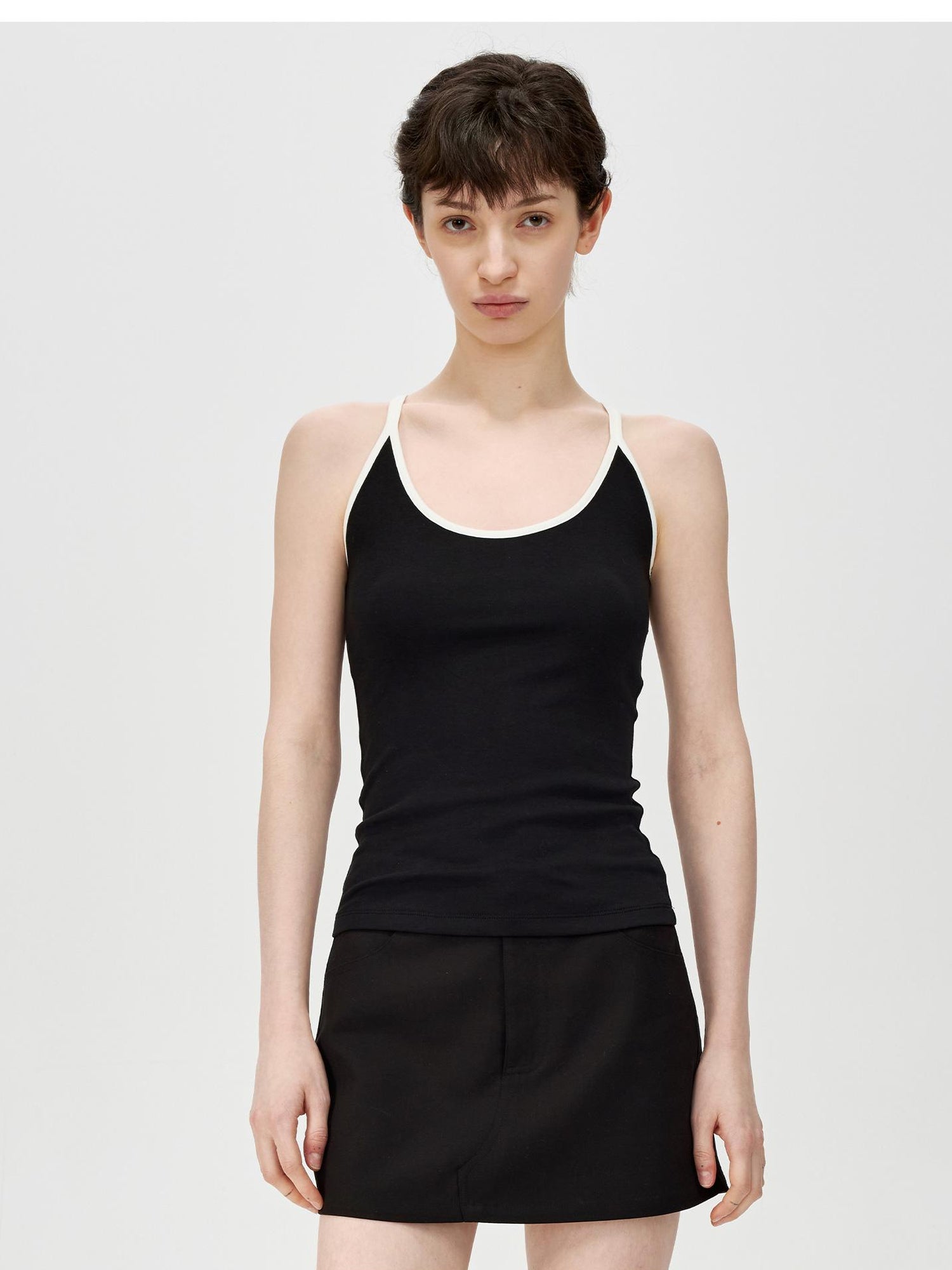 Northbutsouth U Neck Color Block Slim Fit Strap Tank Top