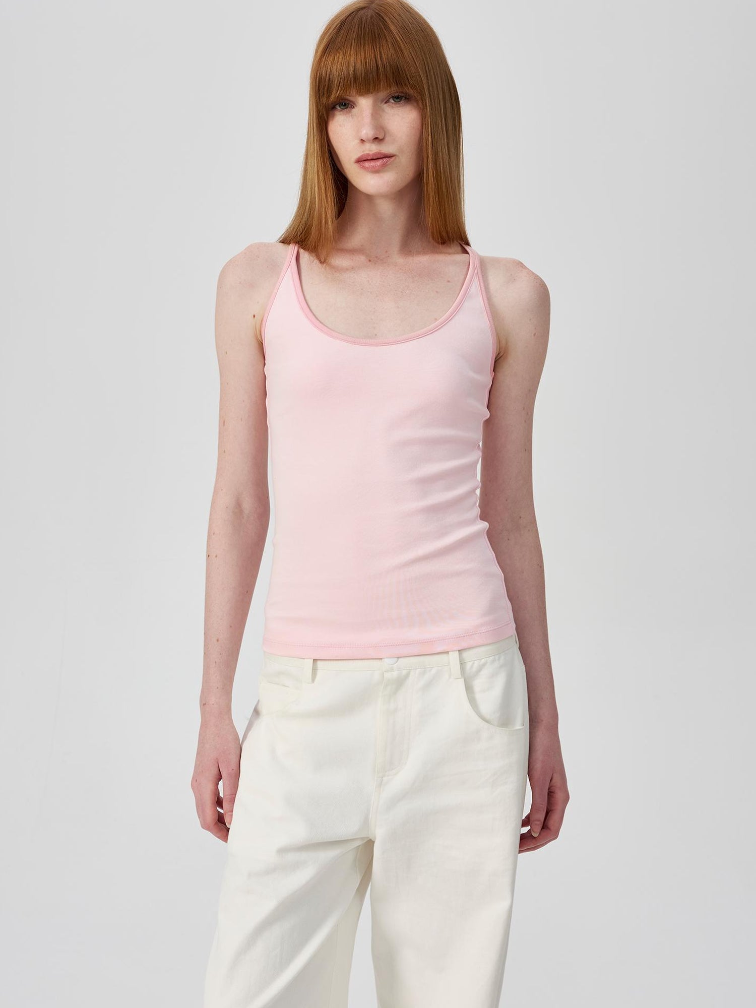 Northbutsouth U Neck Color Block Slim Fit Strap Tank Top