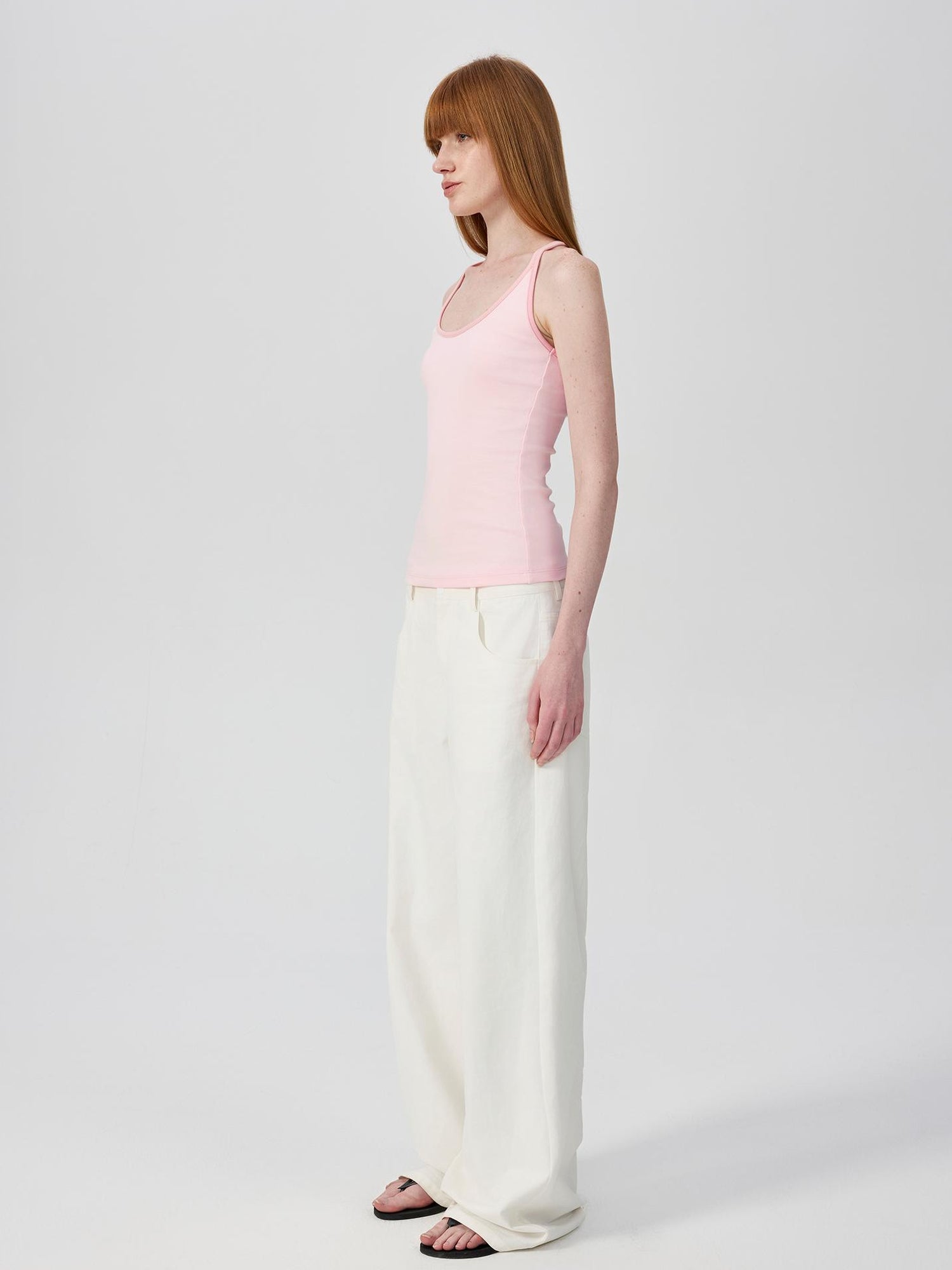 Northbutsouth U Neck Color Block Slim Fit Strap Tank Top