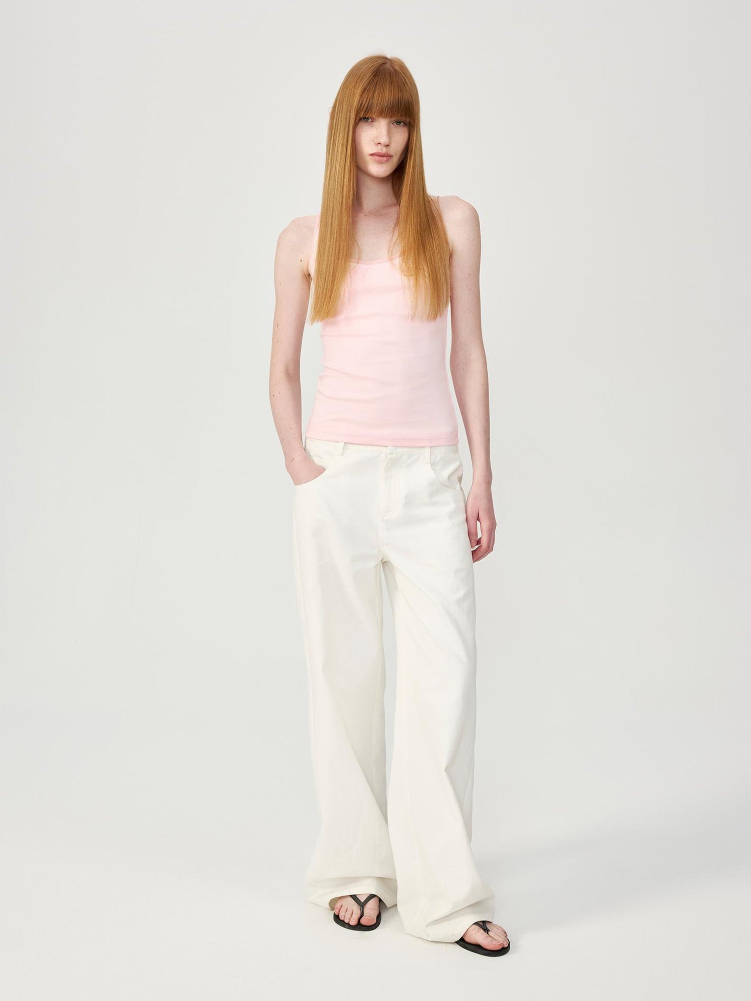 Northbutsouth U Neck Color Block Slim Fit Strap Tank Top