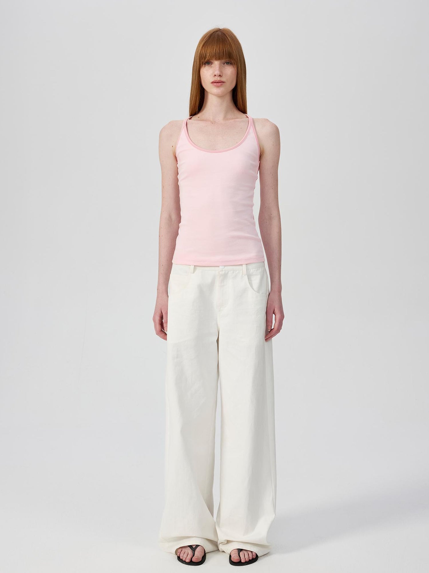 Northbutsouth U Neck Color Block Slim Fit Strap Tank Top