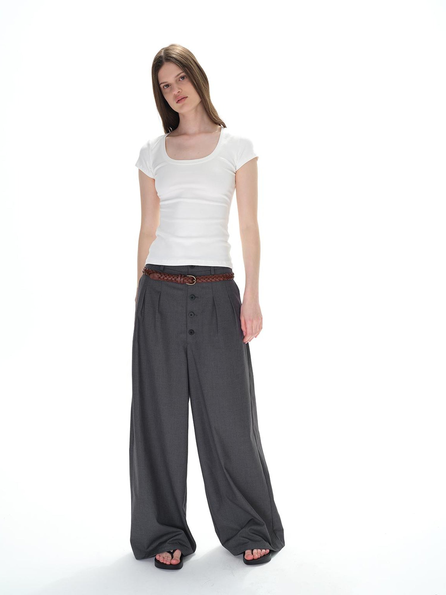 Northbutsouth U Neck Elastic Slim Fit Tee